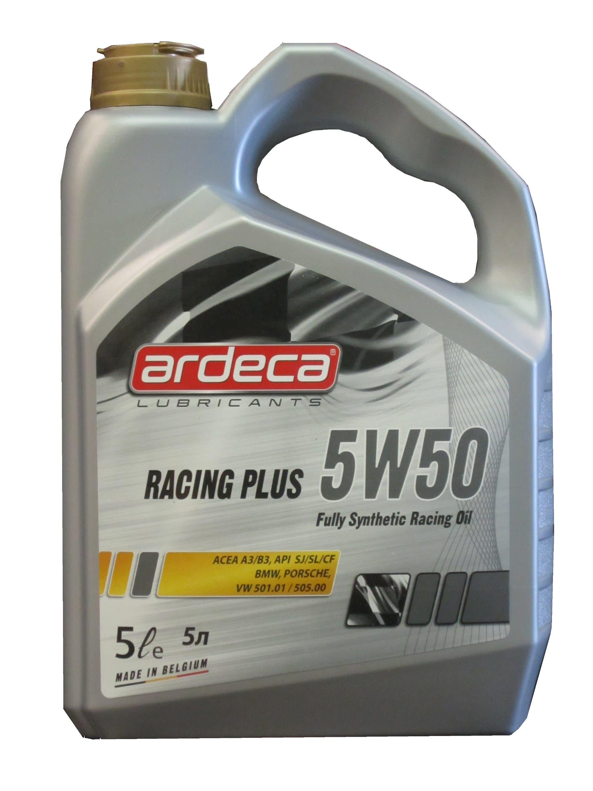 Racing Plus5w-50 Fully Synthetic Motor Oil 3 x5 Liter CASE Made in BELGIUM
