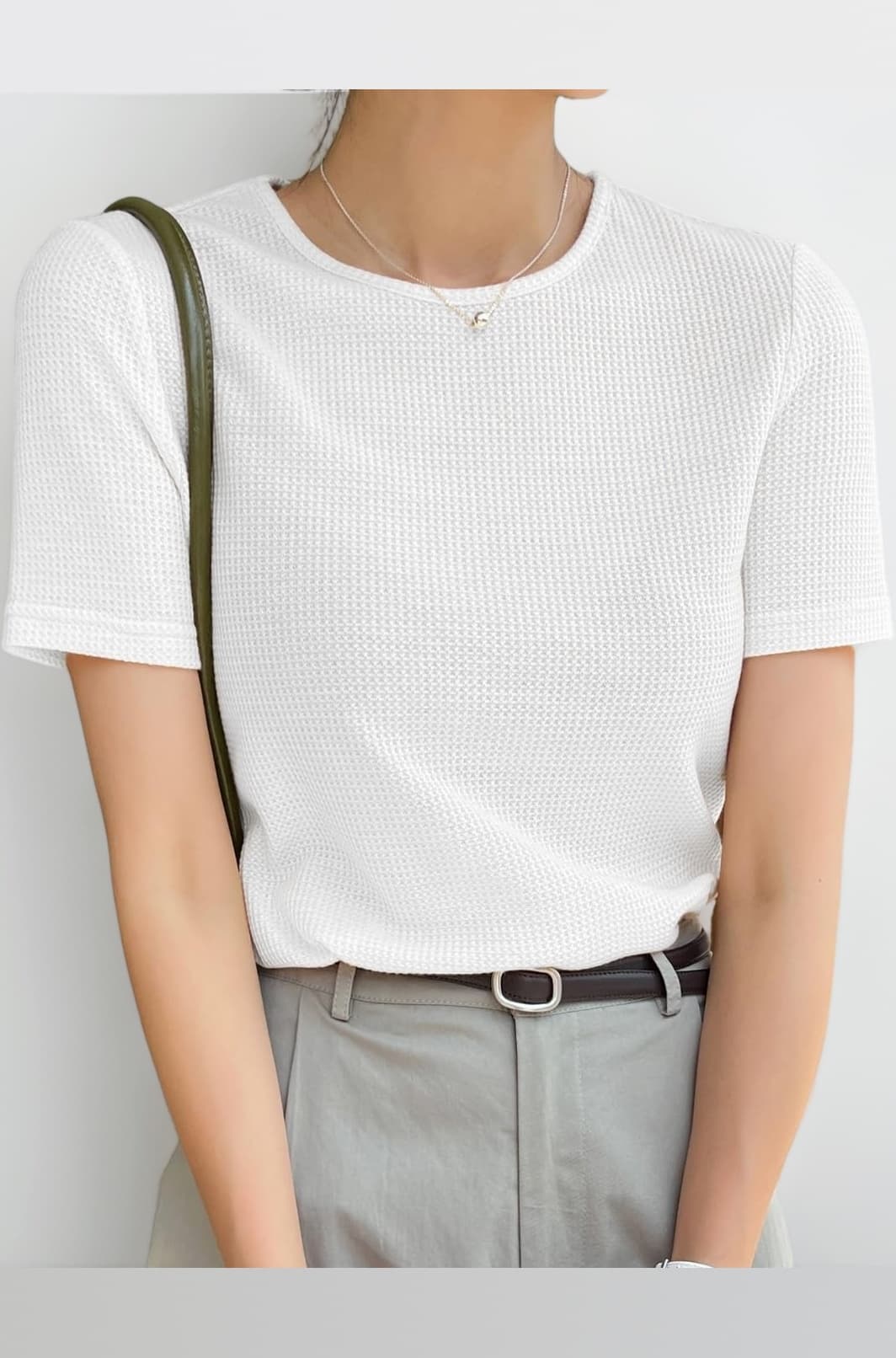 Women's Waffle Knit T-Shirt - Short Sleeve Lightweight Summer Top| Soft Breathable Crew Neck Casual Tee for Office, Travel, Vacation & Daily