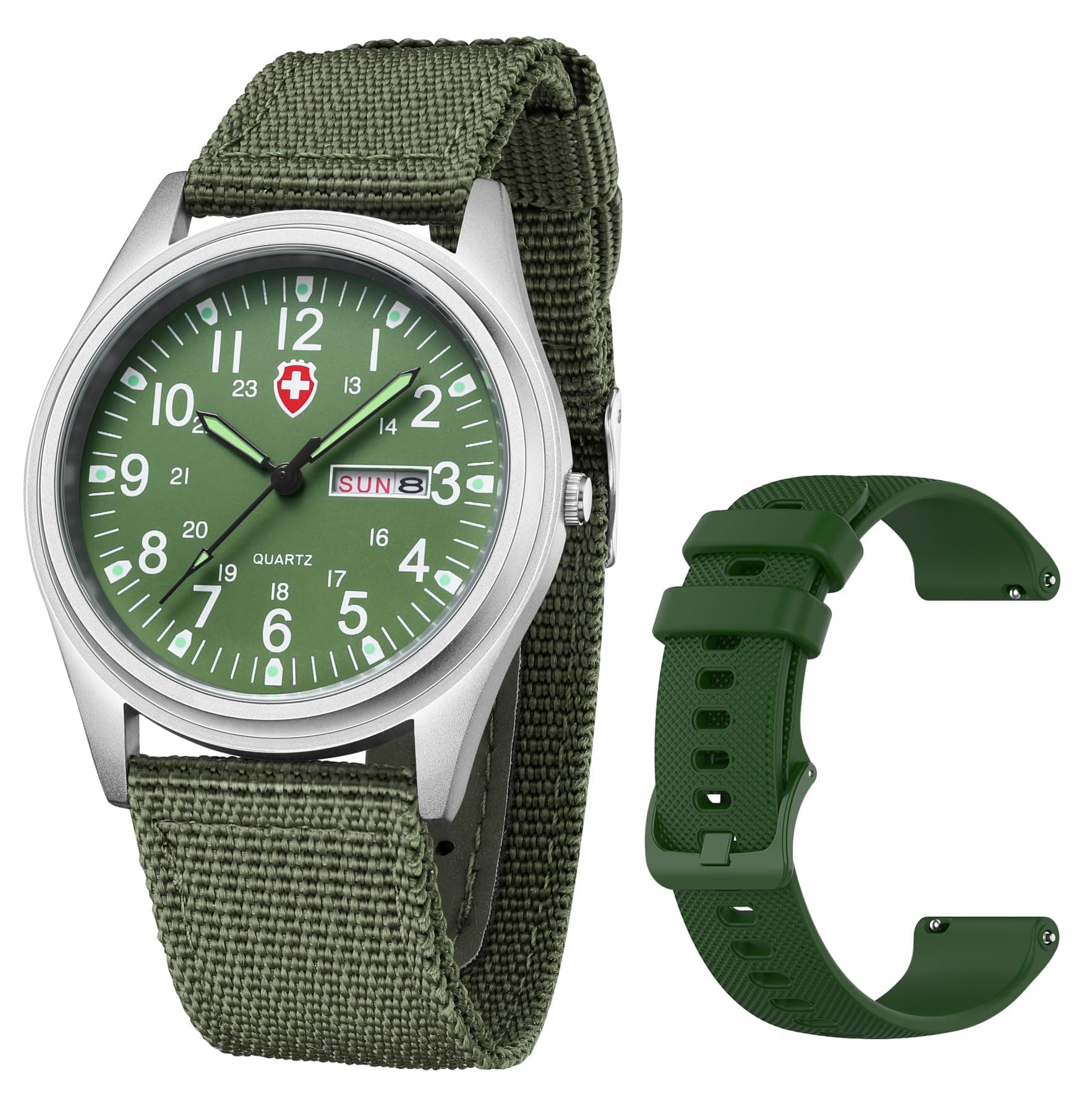 Gosasa Unisex Military Watches Sport Textile Nylon Strap Stylish Men Watch Luminous Fashion Watches Analog Display Quartz Waterproof Casual Wristwatch