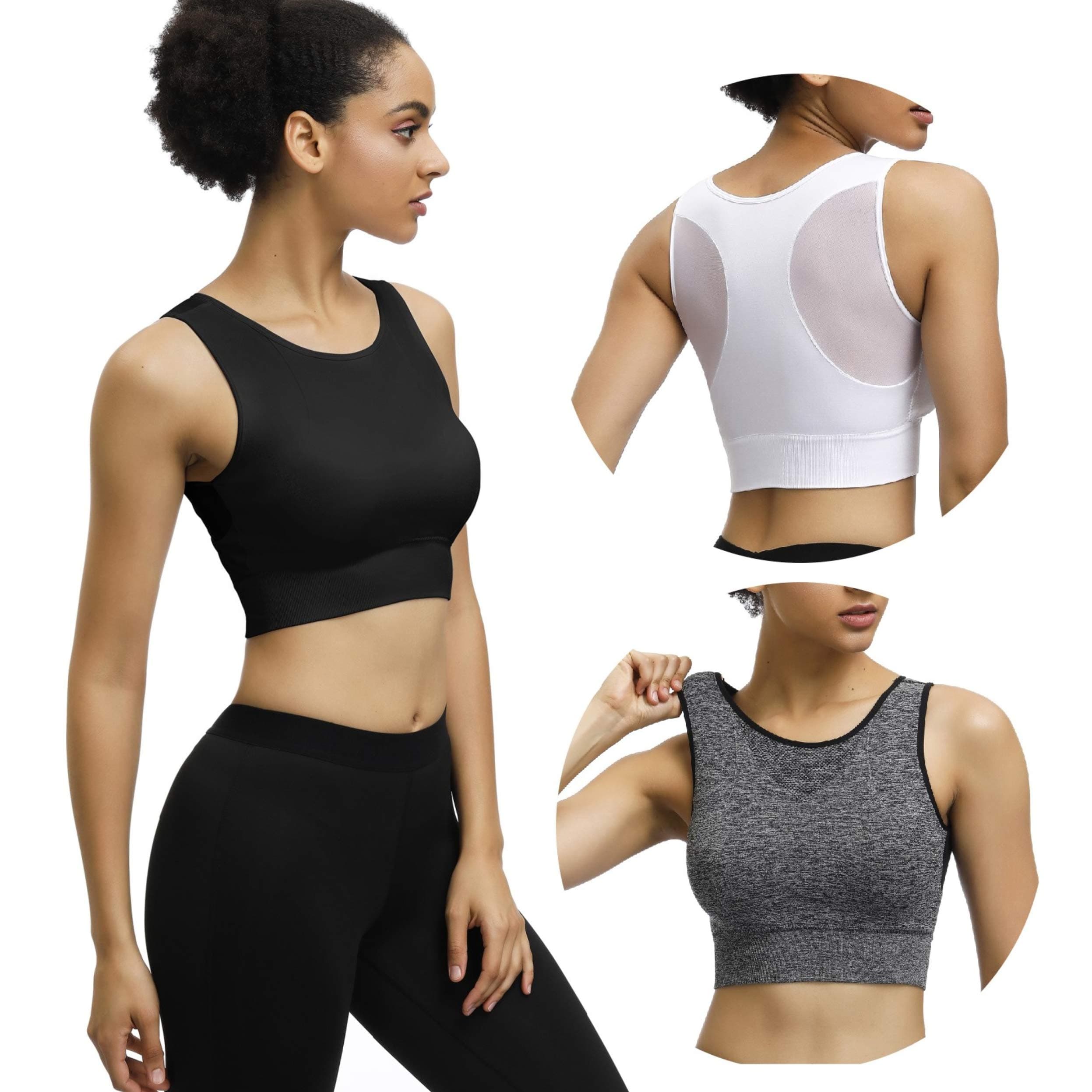 2/3 Pack High Neck Sports Bras for Women