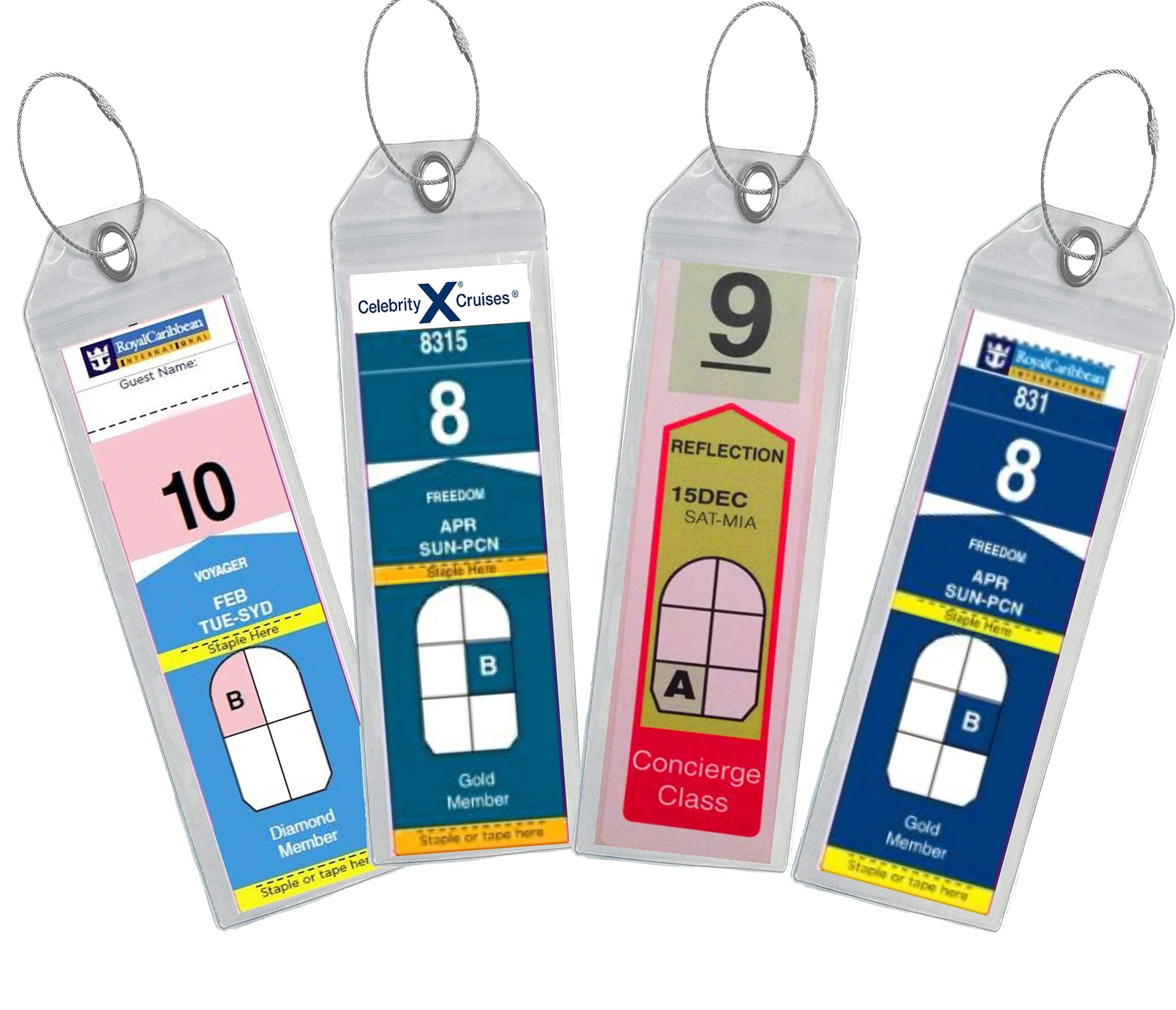 Highwind 4 Pack Cruise Luggage Tag Holder for Suitcases - Compatible with Celebrity 2025 Royal Caribbean Luggage Tag Holders Travel Essentials Cruise Lanyard