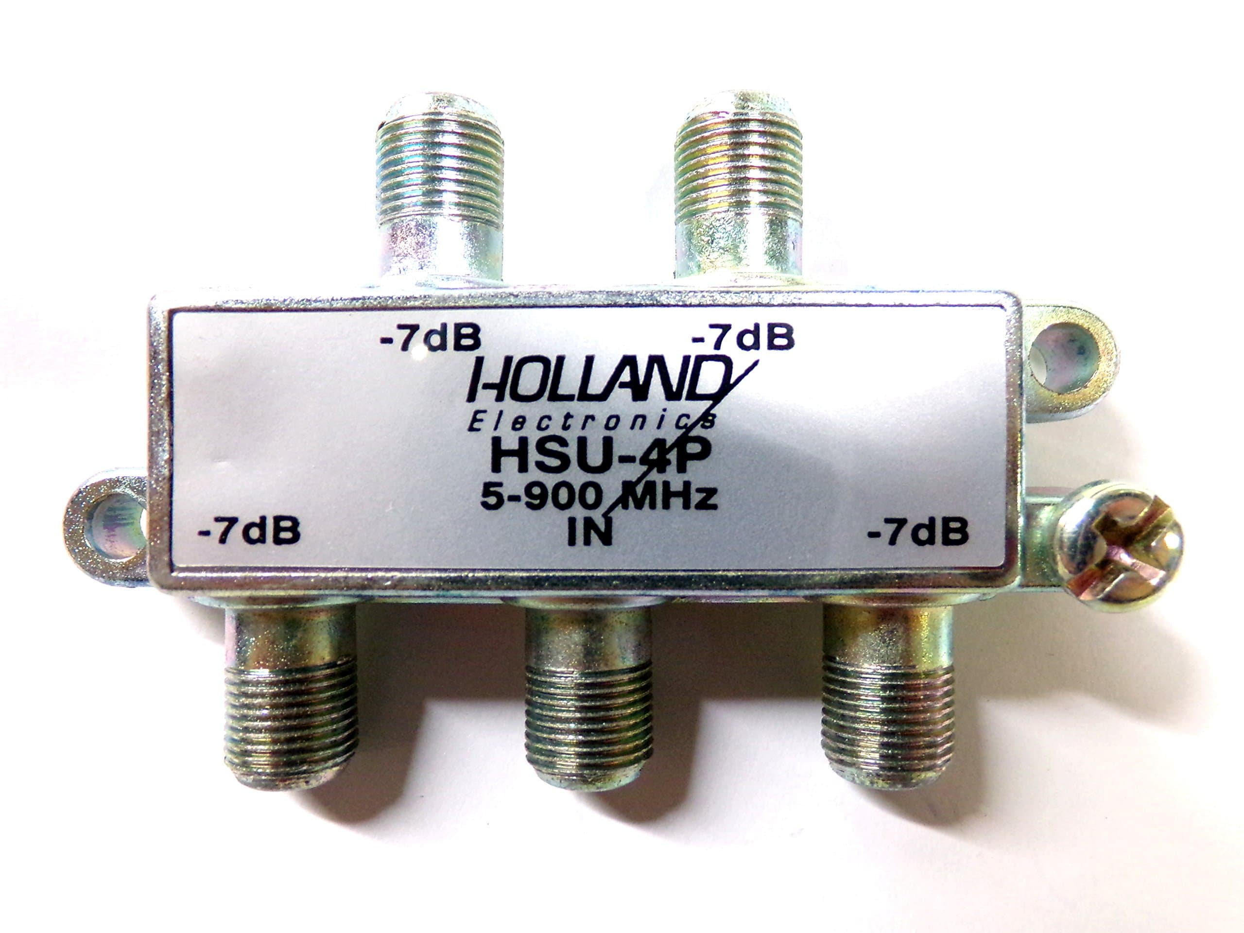 Digiwave HSU-4P 4-Way Splitter, (5-900 MHz), Power Passing One Port, CATV(2 Pack/Order)