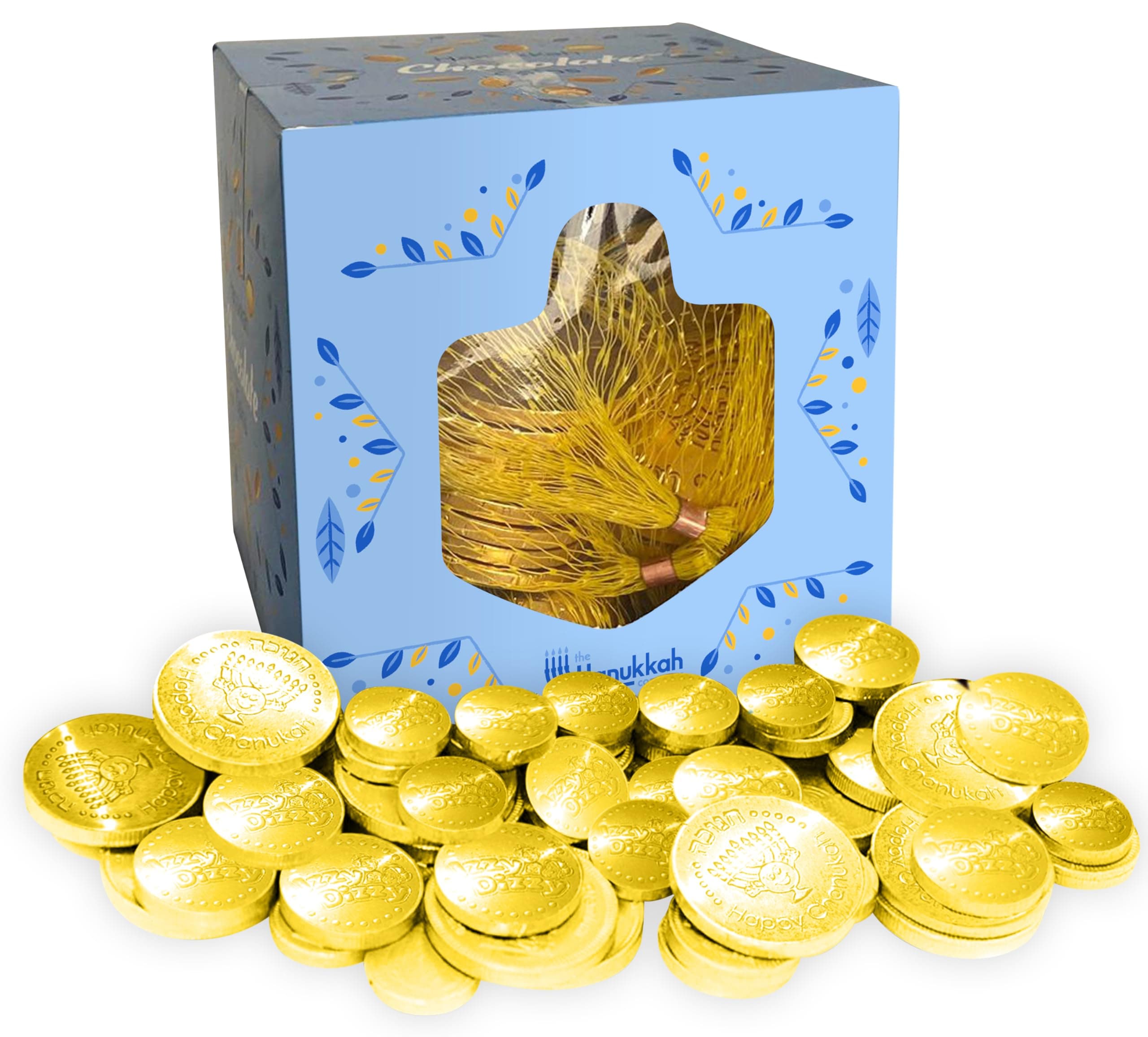 The Hanukkah Company Chocolate Gelt Gold Coins In Mesh Bag, Milk Chocolate Coins, OUD Kosher Certified (10 Mesh Bags)