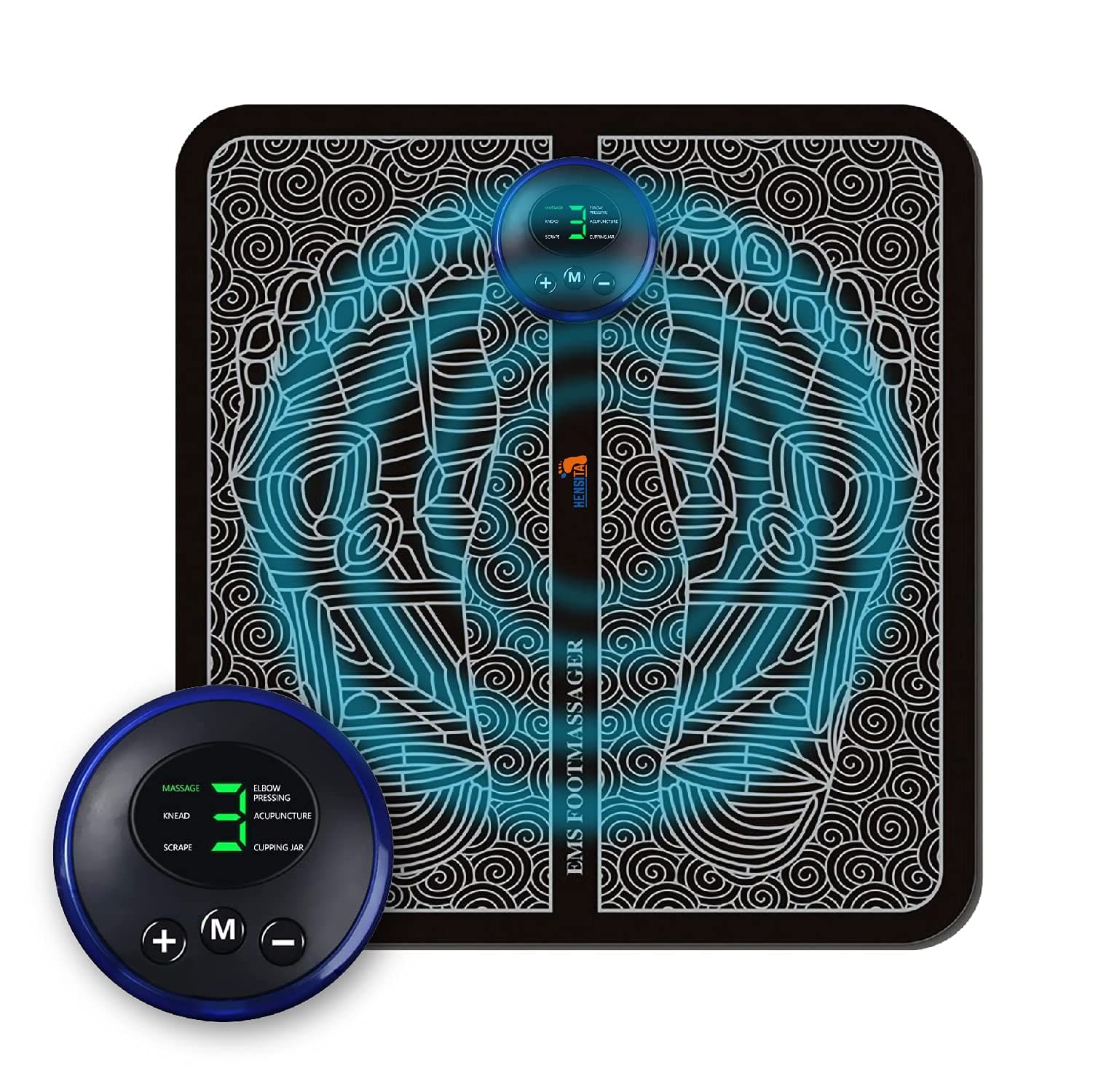 EMS Electric Feet Massager–Foot Reflexology Massager-Circulation Foot Massager-Feet Circulation Massager- Foot Massager for Circulation -6 Modes 9 Intensities–Foldable Rechargeable Circulation