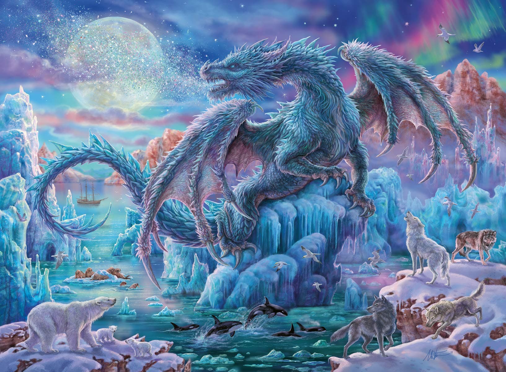 RAVENSBURGER PUZZLE 14839 Drachen Ice Dragon, Multicoloured, Standard Size