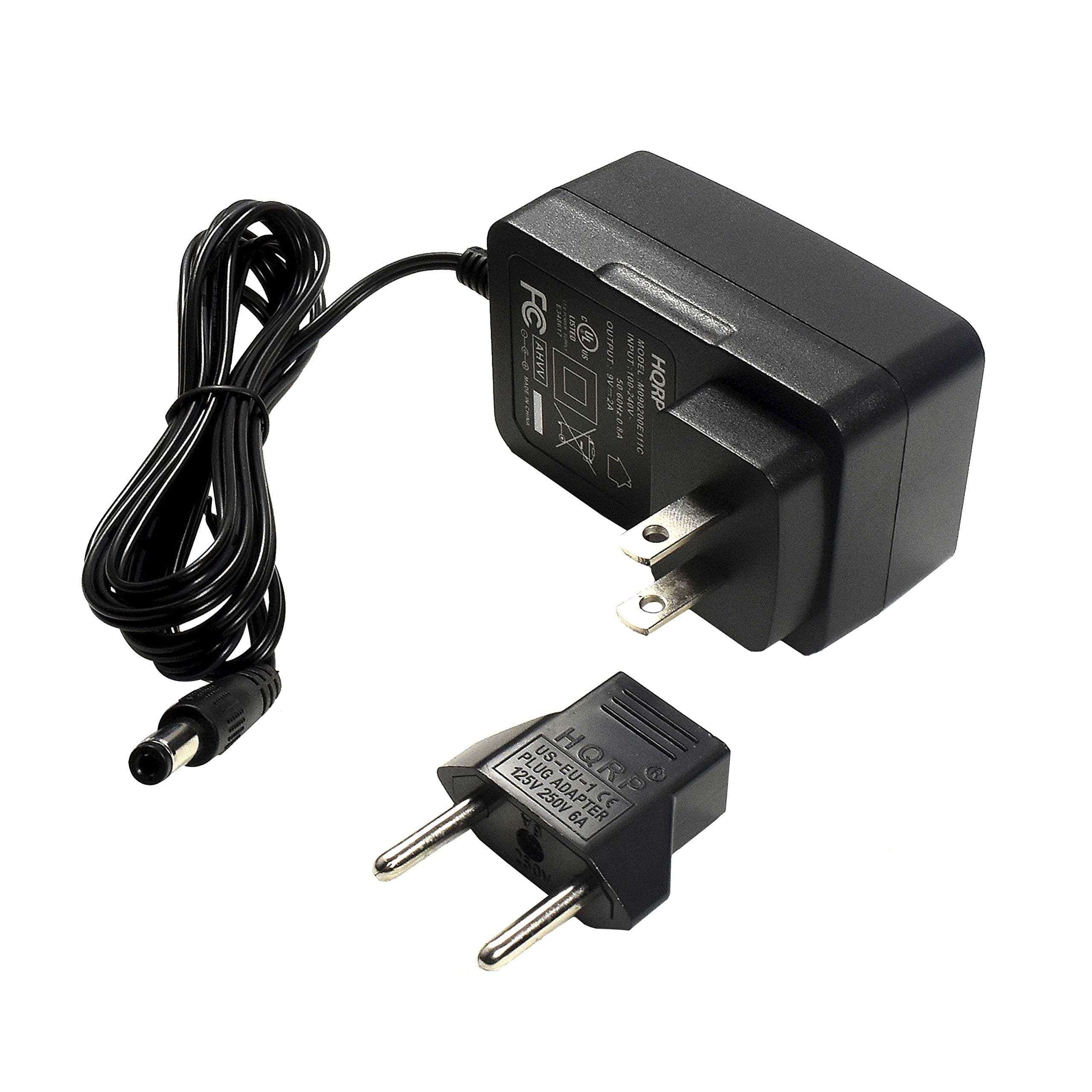 HQRP 9V AC Adapter Compatible with Kettler Verso 307 Crosstrainer Adaptor Power Supply Cord [UL Listed] + Euro Plug Adapter