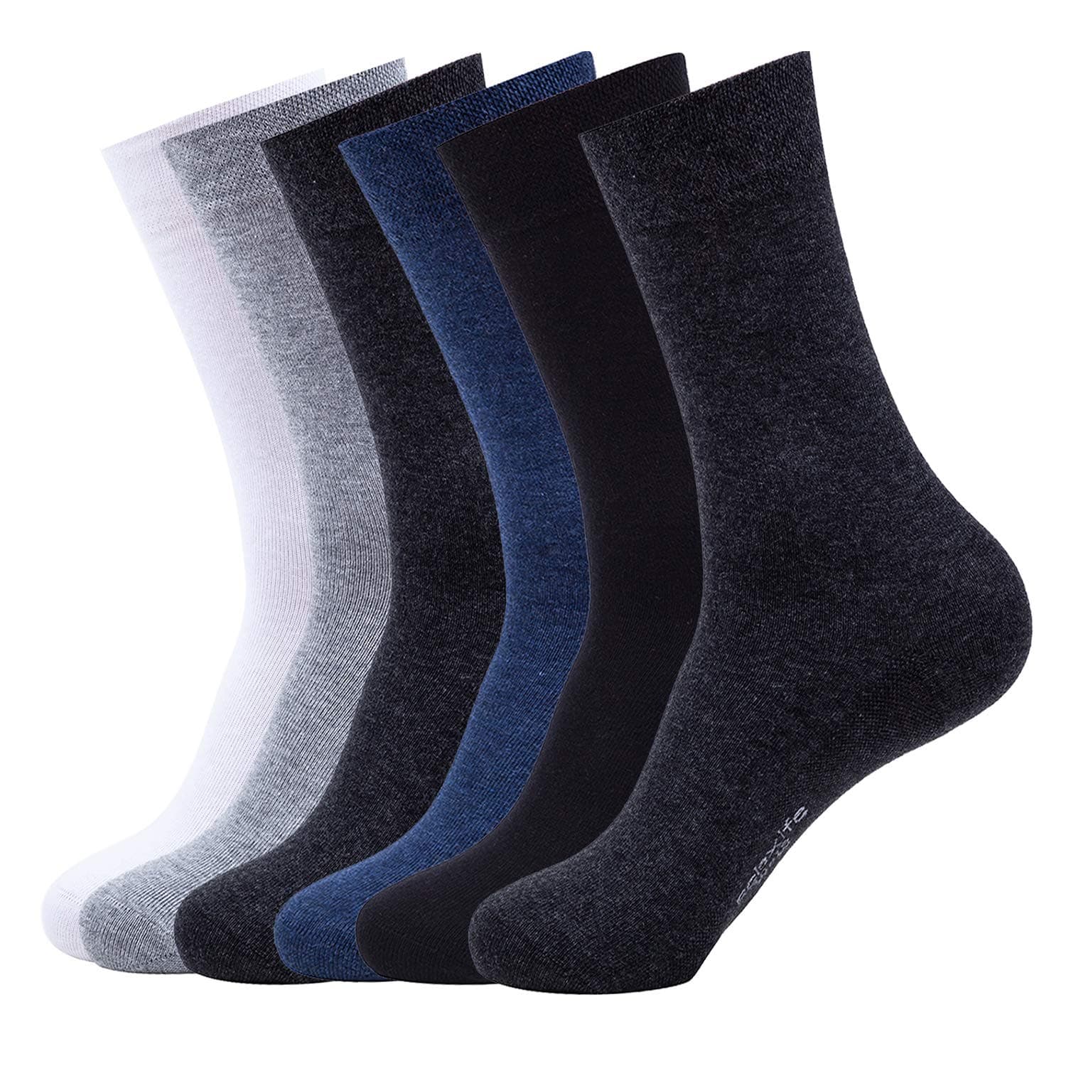 Sponsored Ad - Mens Classic Cotton Dress Socks Thin Lightweight for Office Business Comfortable Casual Crew Socks Black 6 Pack