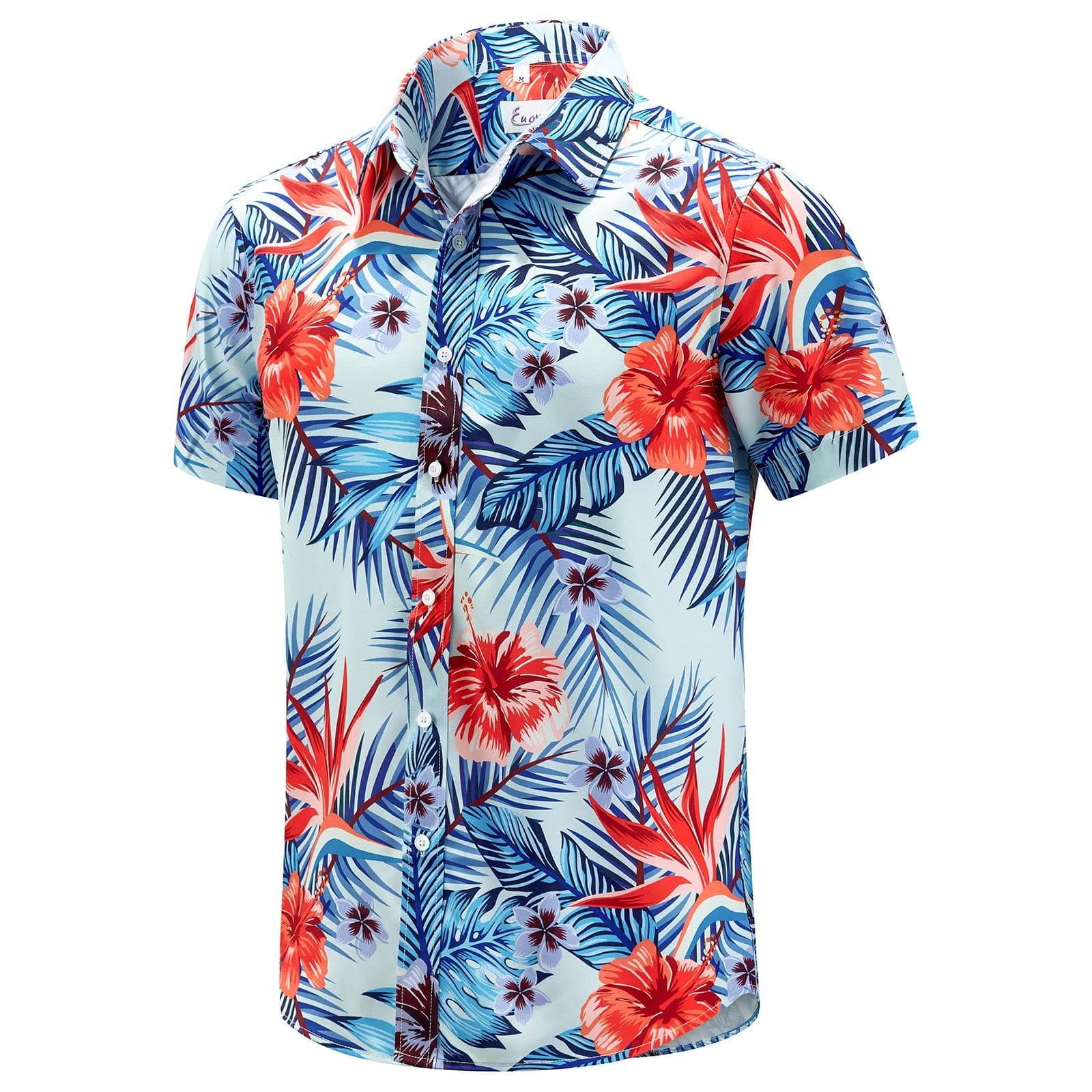Men's Hawaiian Shirt Short Sleeves Printed Button Down Summer Beach Dress Shirts
