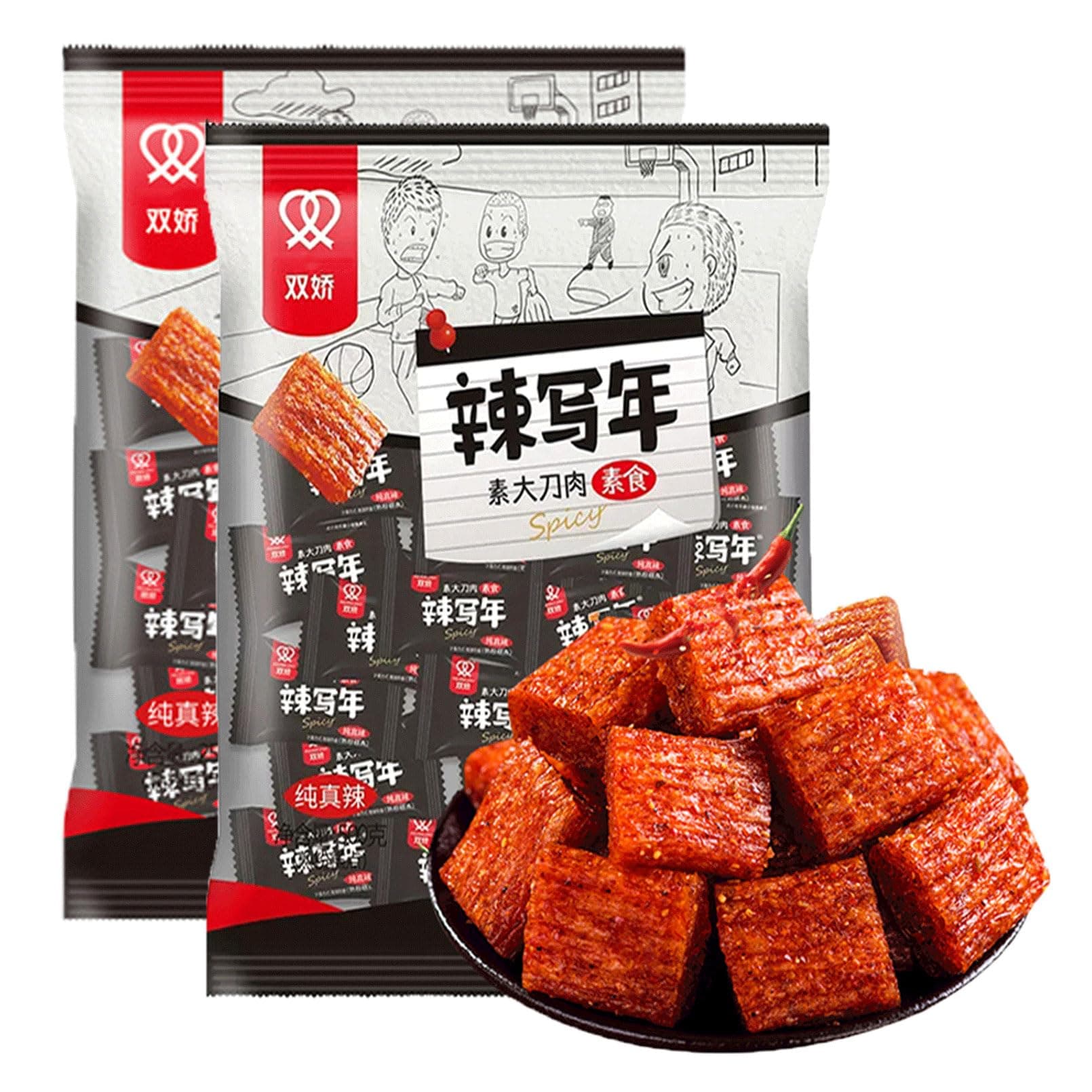 Mkostlich Latiao Spicy Strips, 2 Pack Latiao Spicy Sticks, Chinese Spicy Snack Food Da Dao Rou, Hot Strips, Fragrant Spicy Flavour, Individually Packed (250g/8.81oz/Pack, 2 Packs)