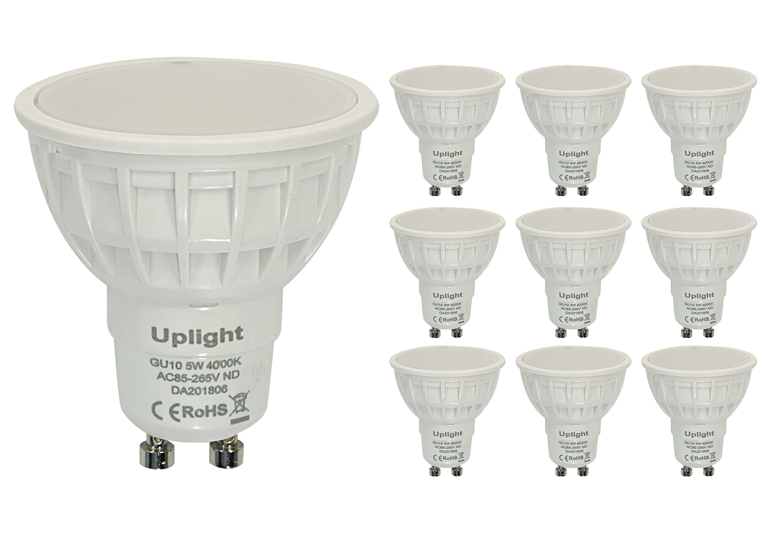 Pack of 5 LED Spot GU10,CRI85 No Flicker,SMD LED Spotlight (Non dimmable 4000K)