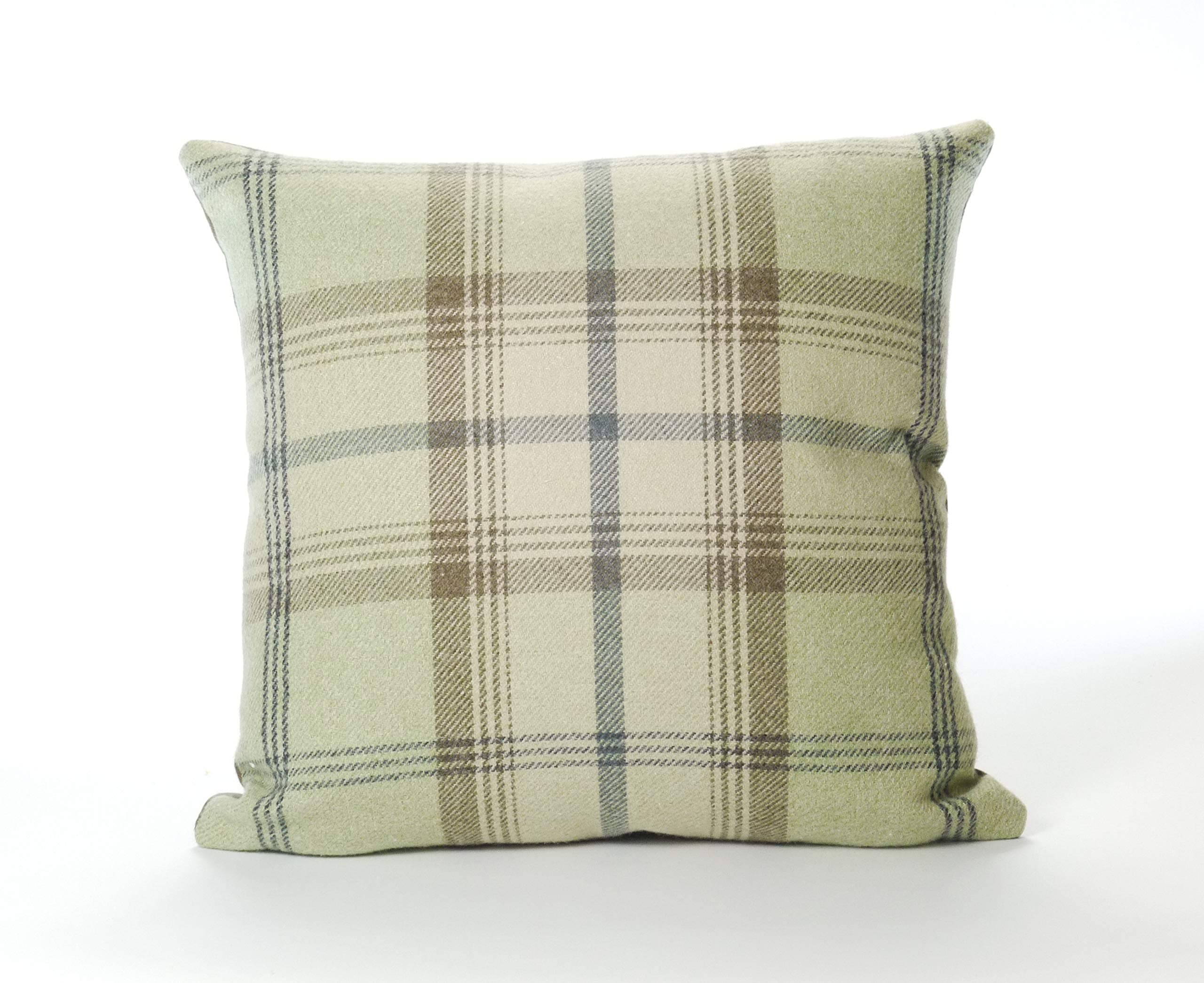 Cuthbert and Black Highland Mist Tartan 16n x 16in Cushion Cover in Pale Green