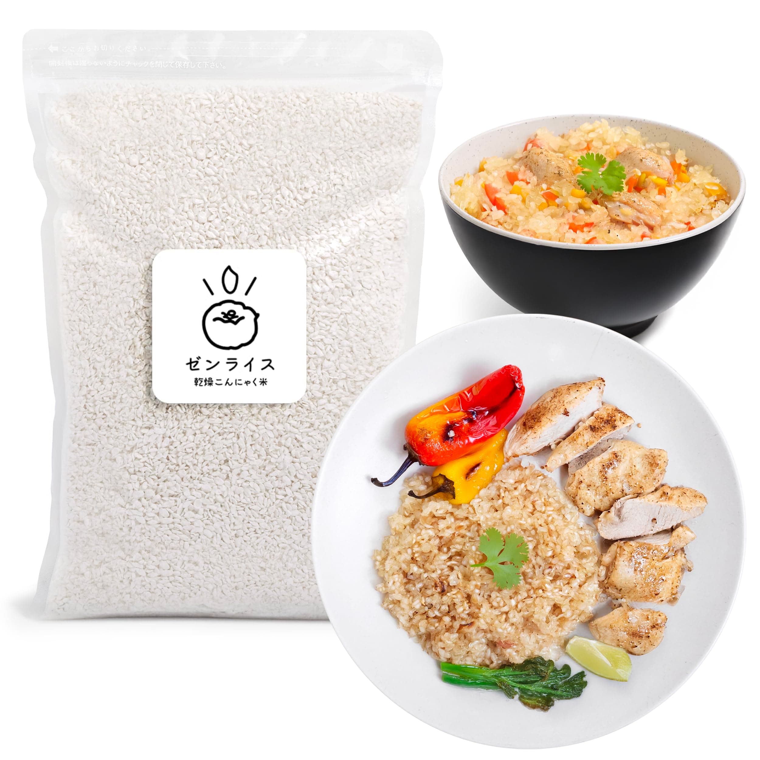 【Izukappa Zen-Rice froｍ Japan】Dry Konjac Rice, 35 oz (1000 g) No Sugar, No Fat, Low Calorie, Freezeable, Vegan-Friendly, Zero Gluten, Ready to Eat.