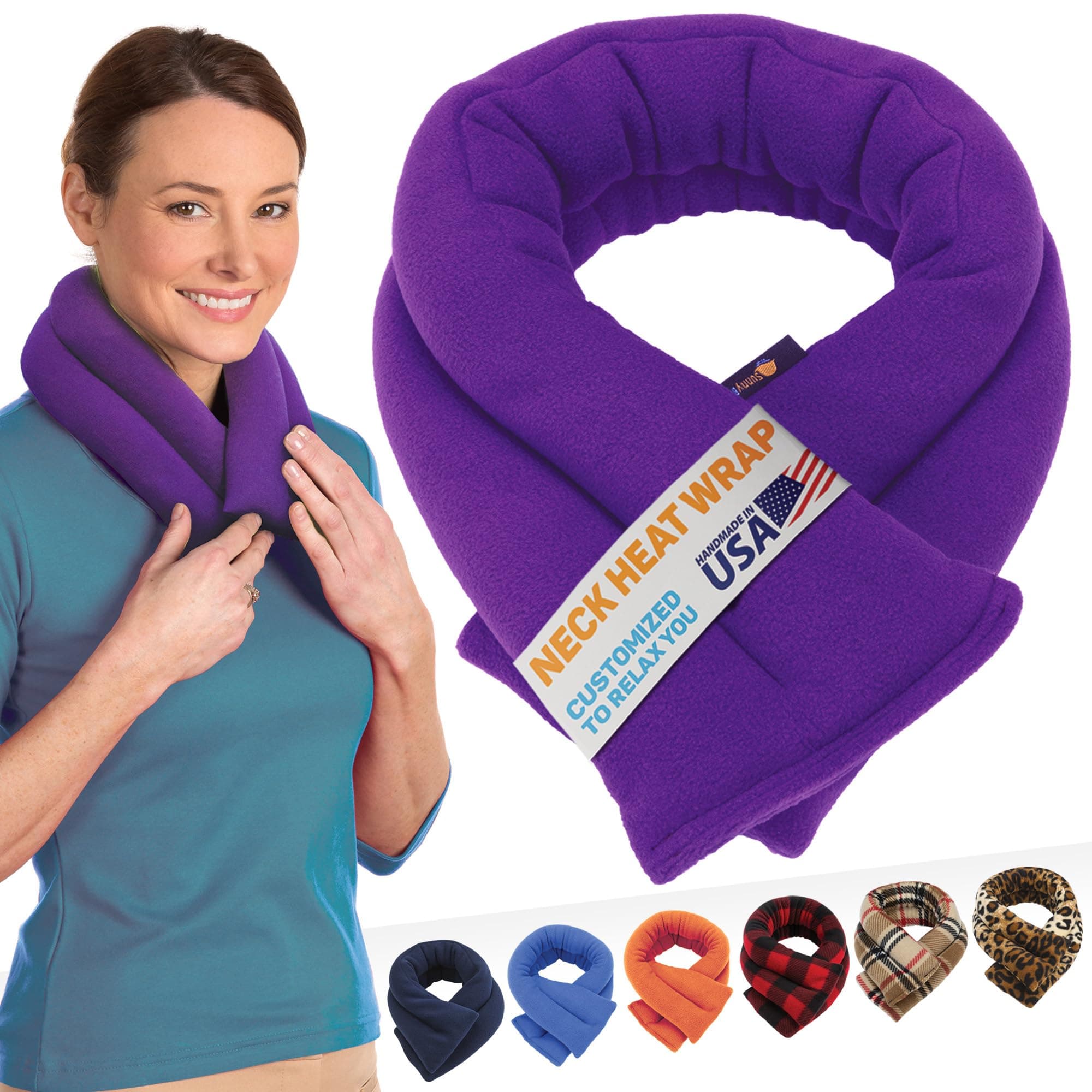 Sunny Bay Neck Heating Wrap, Neck Pain Relief 2.5 Pound Extra Long Purple