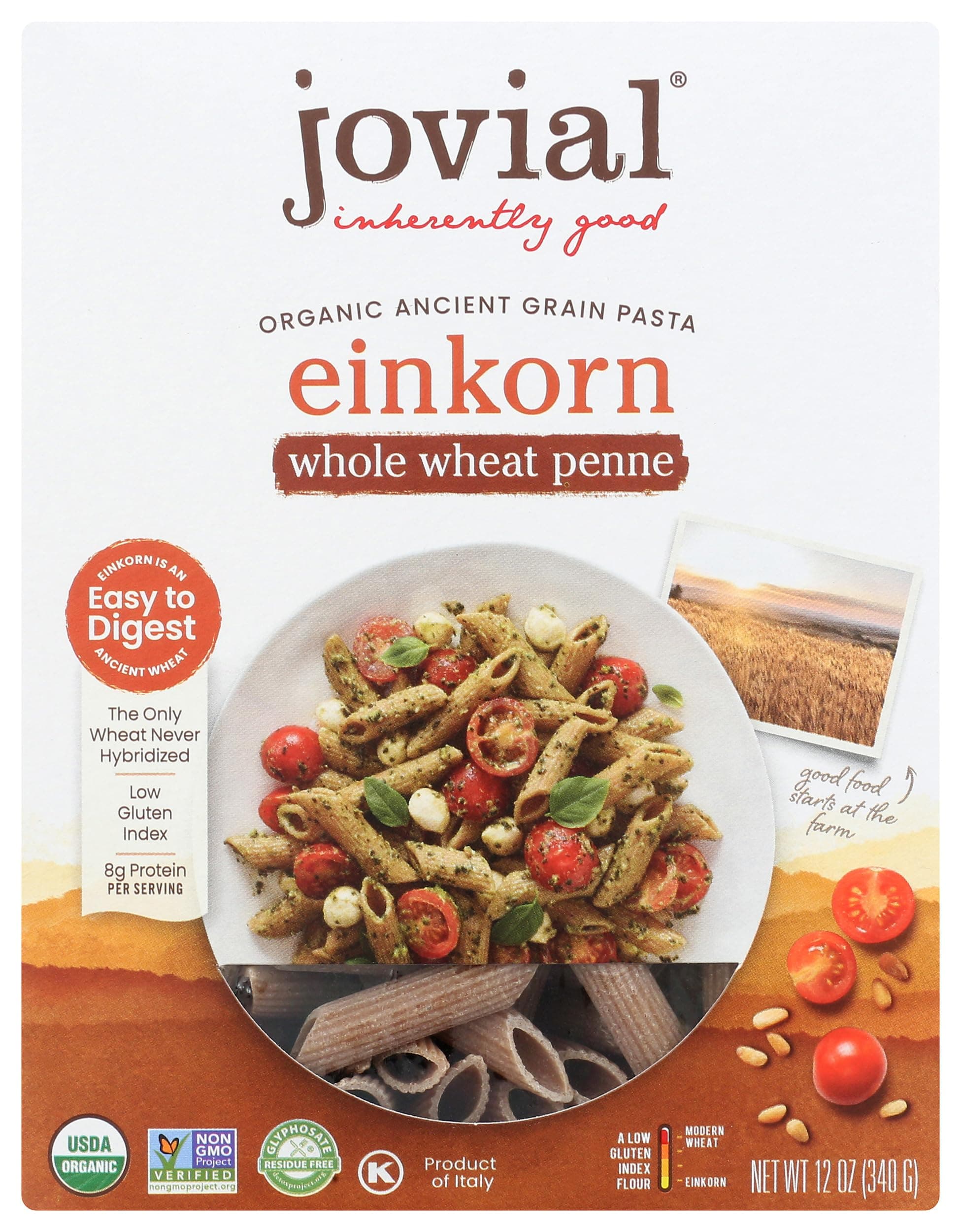 Organic Einkorn Whole Grain Penne Rigate - 12 oz.USDA Organic