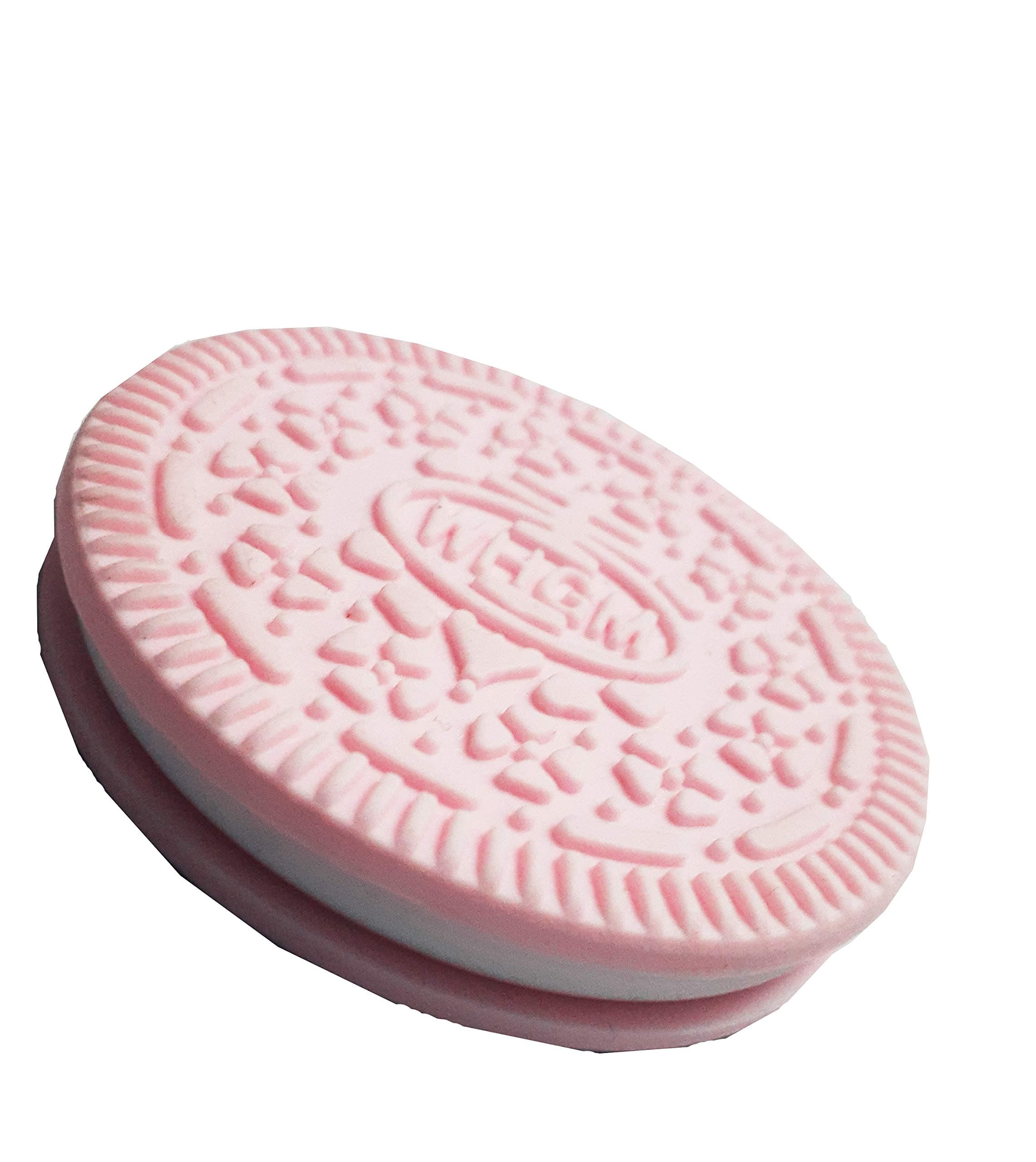 Depurika Oreo Shape Biscuit Teeter Silicon Teether Non-Toxic Food Grade, BPA-Free Silicon Freeze Safe Easy Teething & Chewing Play Toys for Baby. (Pink)