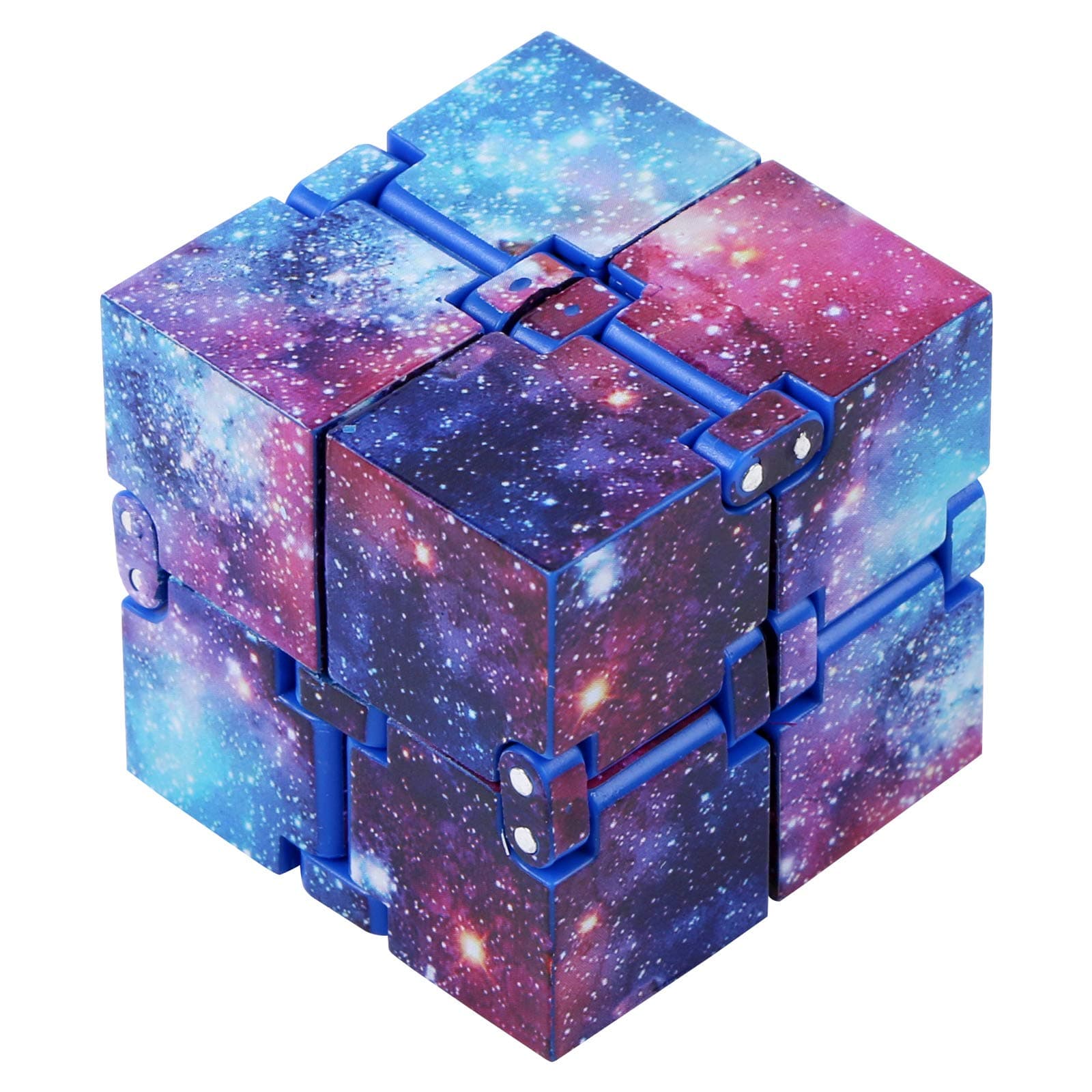 CABAX Infinity Toy Cube for Kids and Adults, Stress and Anxiety Relief Cool Hand Mini Kill Time Toys Infinite Toy Cube for Add, ADHD (Galaxy Space)