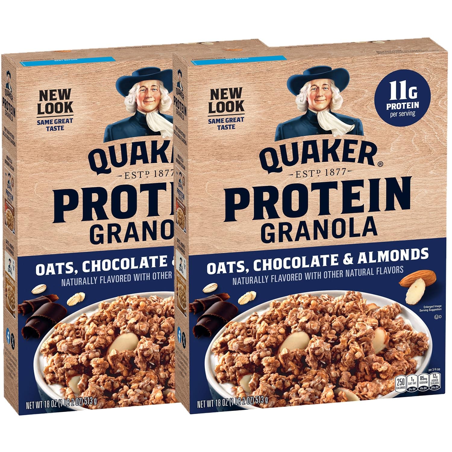 - Protein Granola, Oats Chocolate, & Almonds, 18oz Boxes (2 Pack)