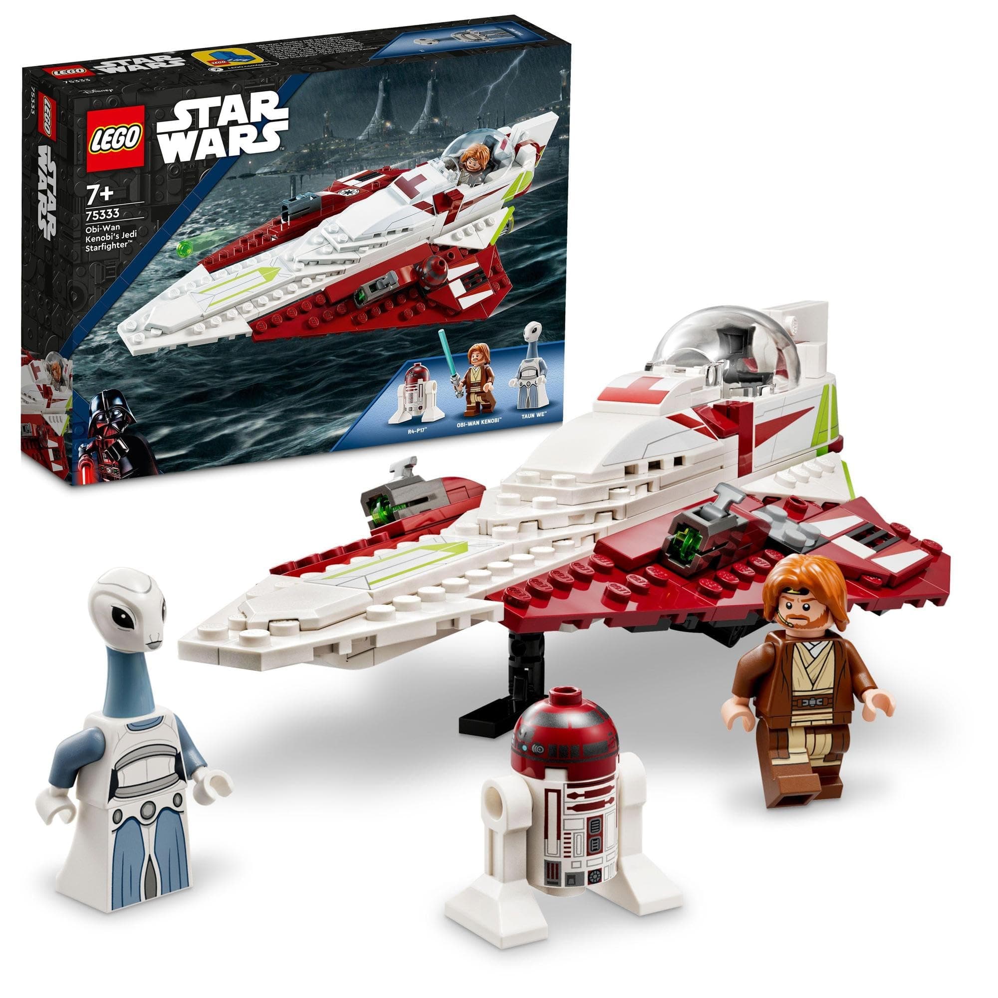 LEGO Star Wars Obi-Wan Kenobi Jedi Starfighter (TM) 75333 Toy Block Present, Universe, For Boys 7+