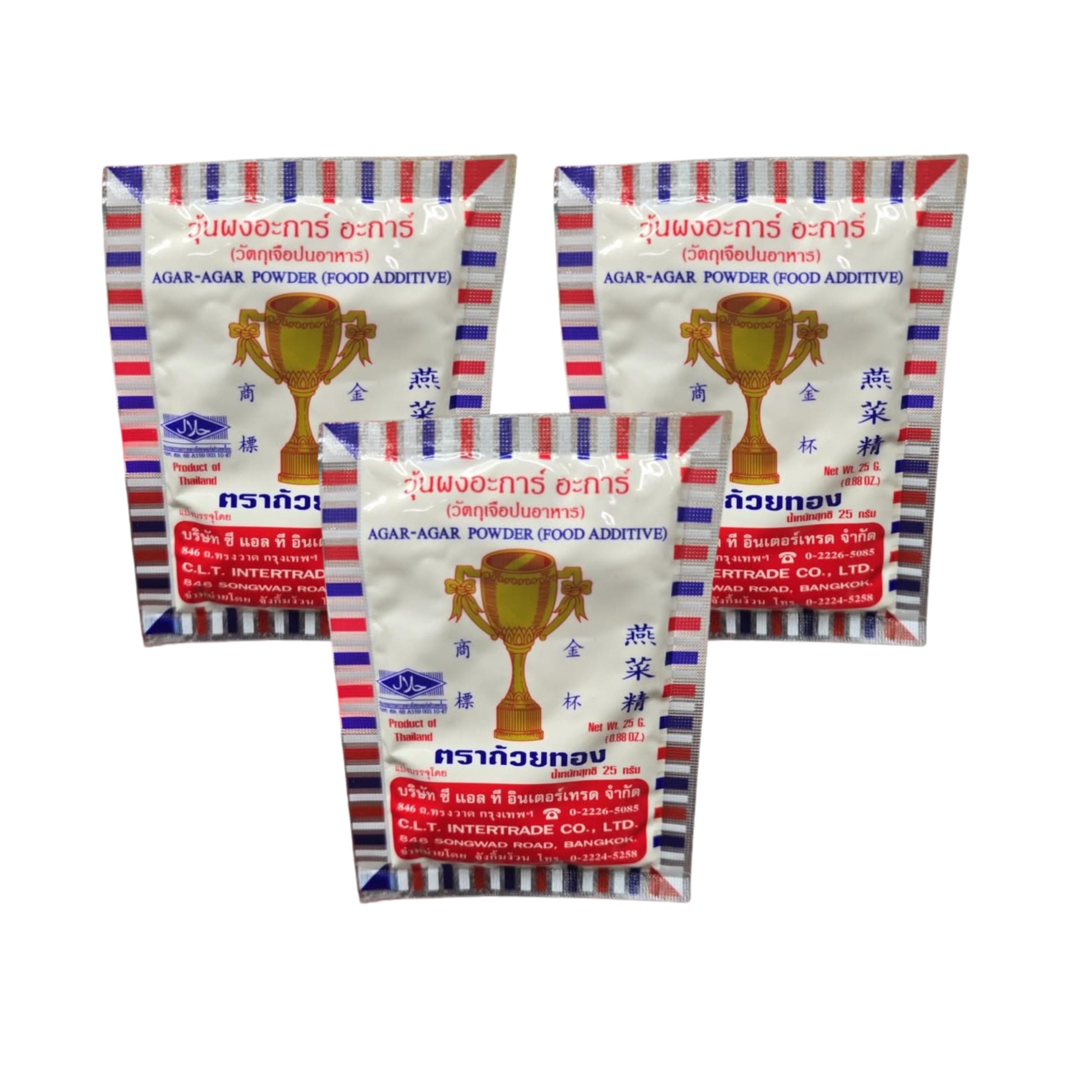 Telephone Agar Agar Powder- Thai Thailand Asian International Food 25g.x3packets.