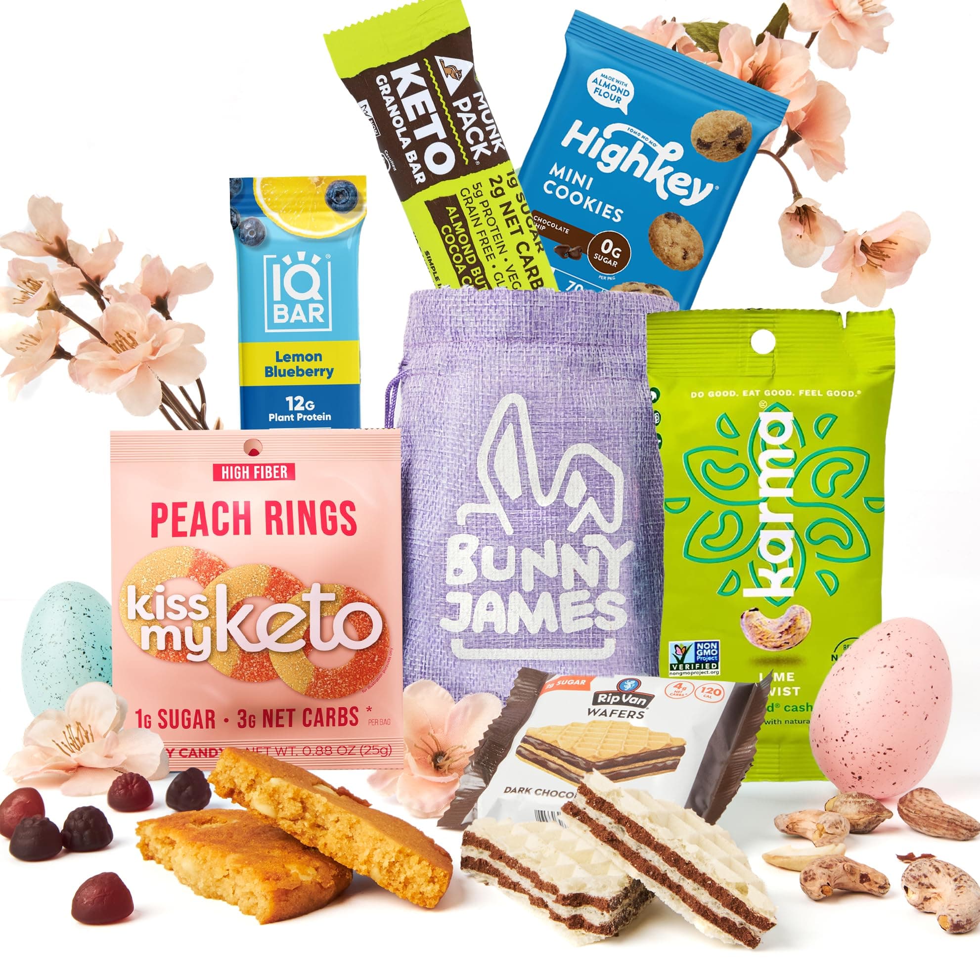 Diabetic Keto Gift Bag - Prefilled w Keto Candy & Basket Stuffers - Premade Gifts for Mom, Women - Healthy Adult Basket Alternative Filled w Goodies & Treats