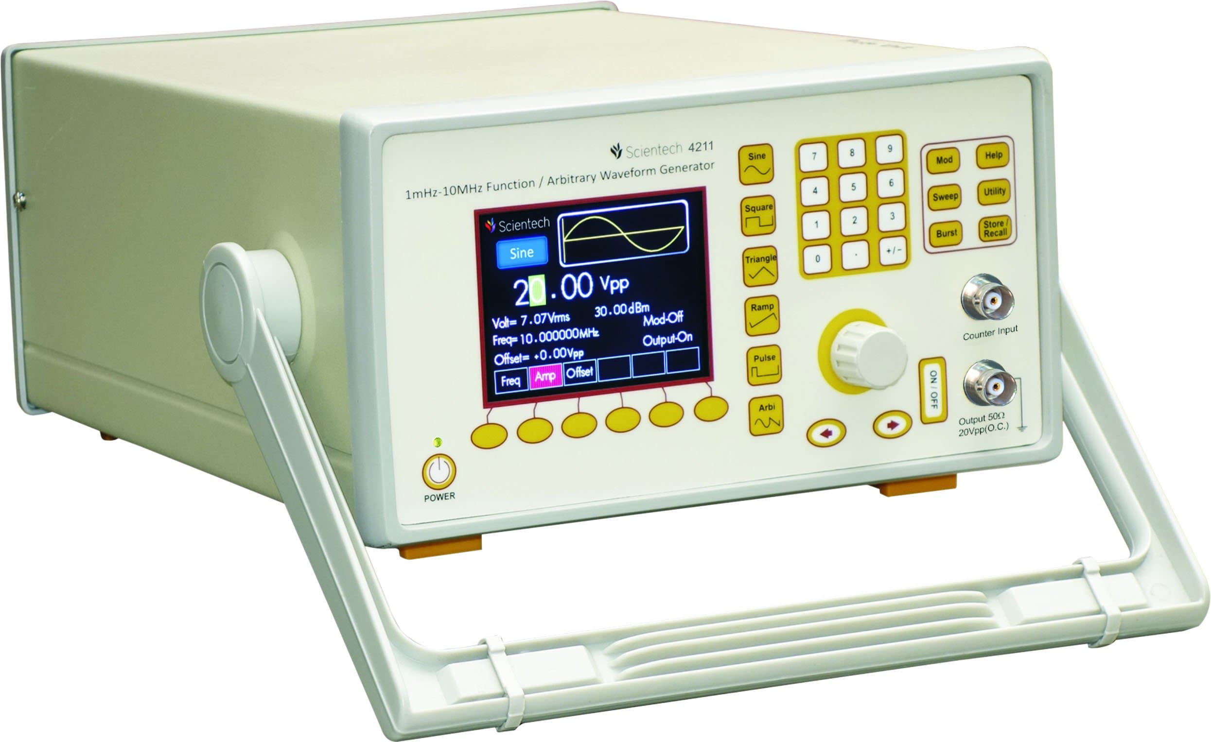 Scientech 1mHz-10MHz Function/Arbitrary Waveform Generator with 50 MHz Frequency Counter & Time Mark 1 Years Warranty