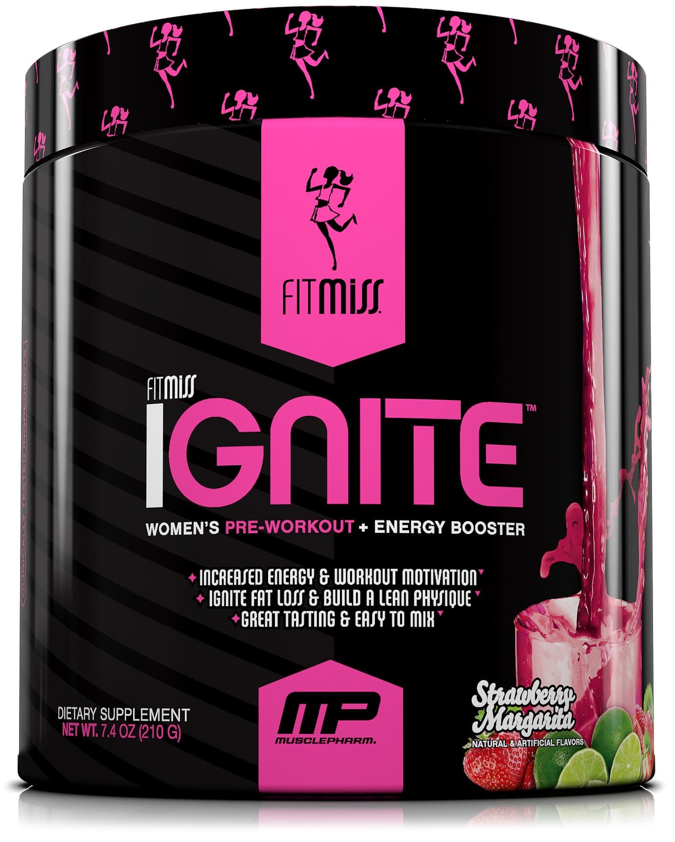 FitMiss Ignite, Women's Pre-Workout Supplement & Energy Booster for Fat Loss, Supports Energy & Workout Motivation, Strawberry Margarita, 30 Servings