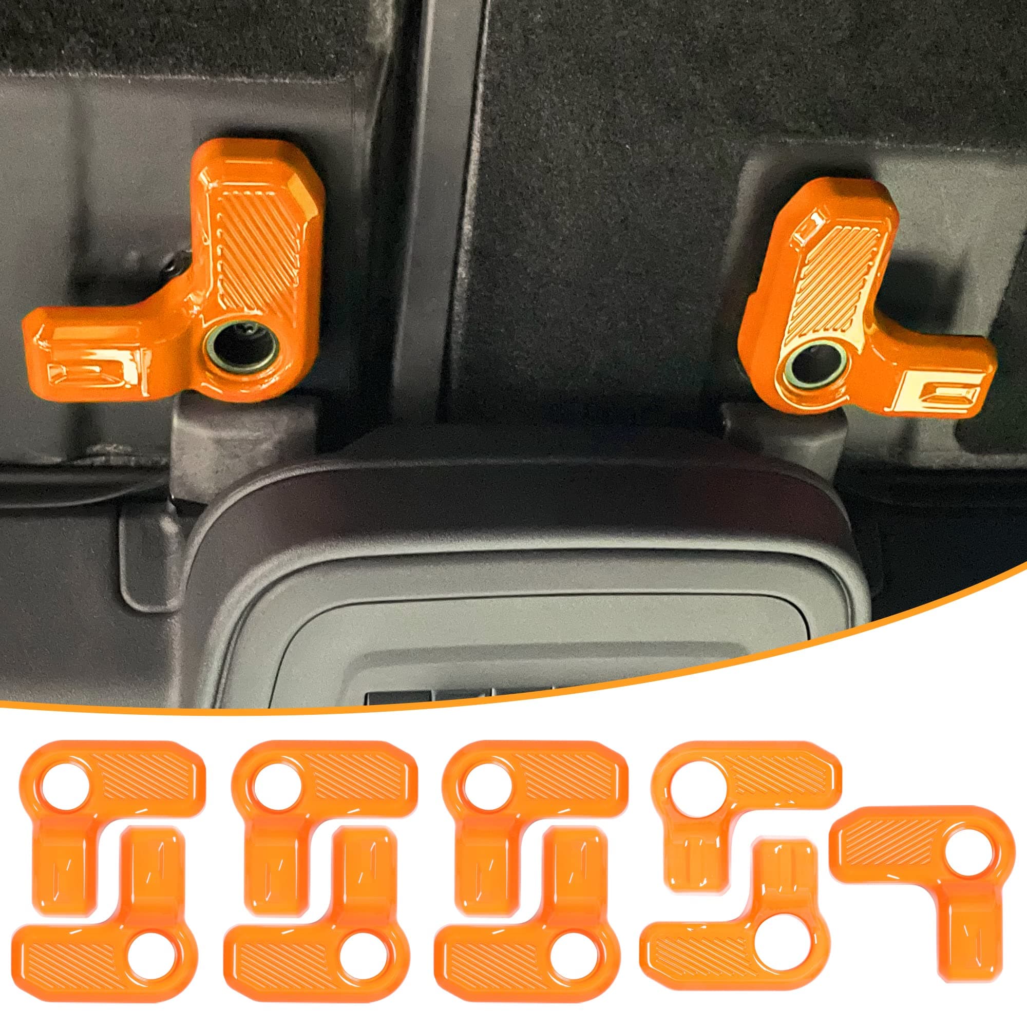 BESTAOO Hardtop Roof Removal Switch Handle Cover Decoration Trim Interior Accessories for Ford Bronco 2021 2022 (Orange)