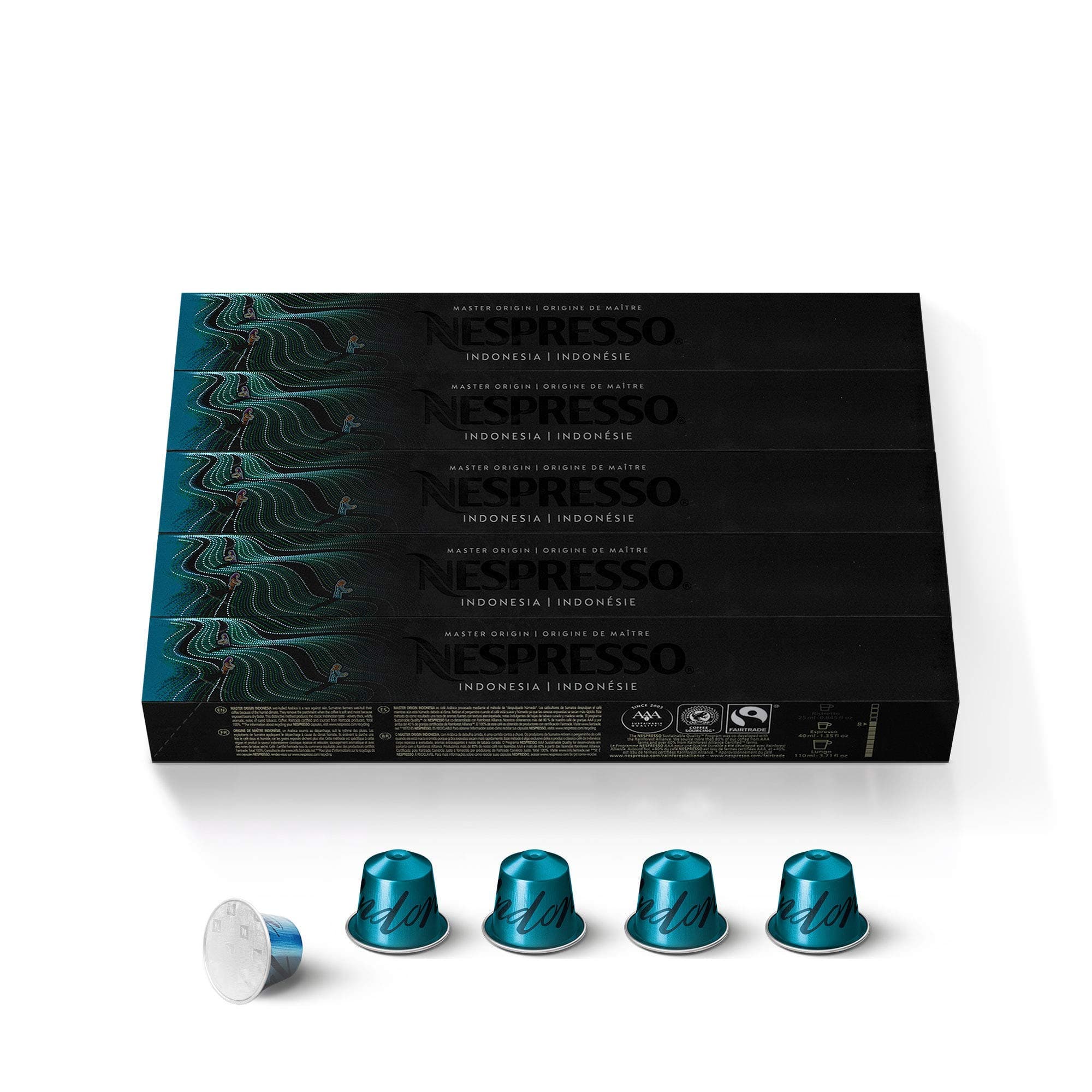 Capsules OriginalLine, Indonesia Master Origin ,Dark Roast Coffee, 50 Count Coffee Pods, Brews 1.35oz - 10 pack