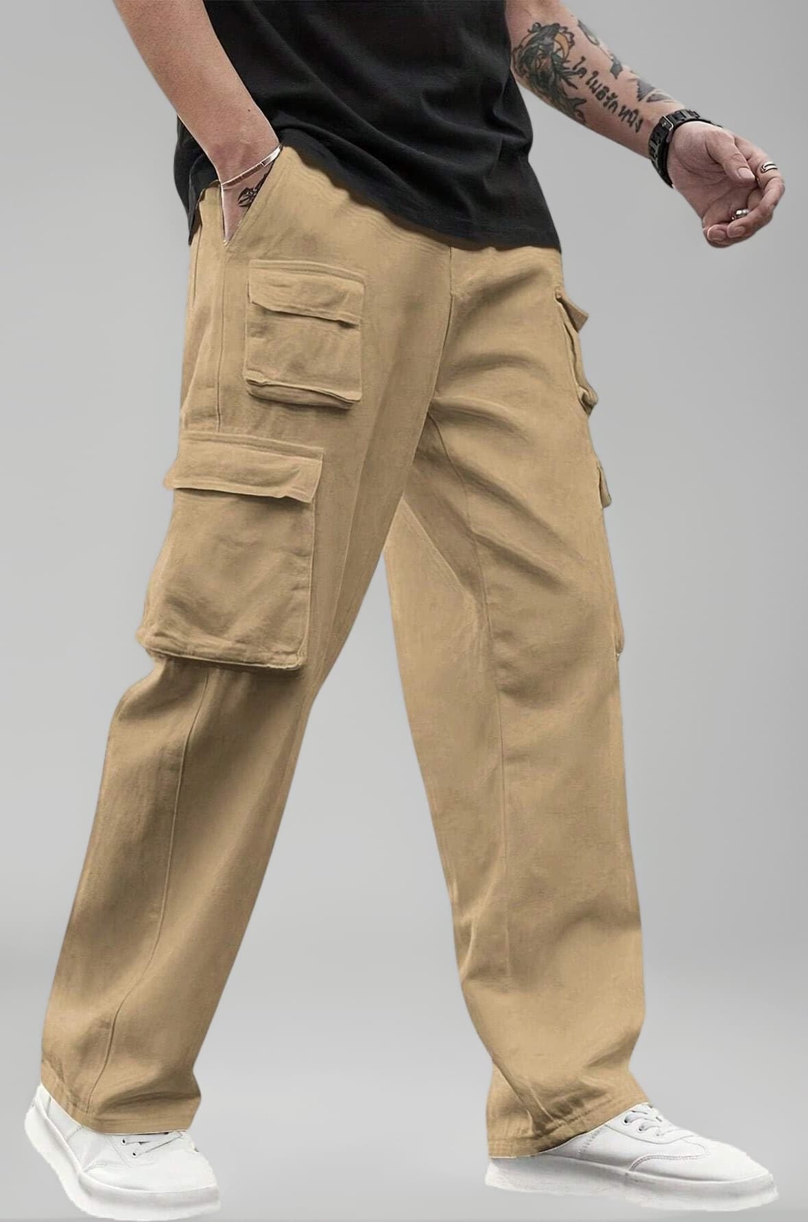 Lymio Cargo for Men || Cotton Cargo Pant || Drawstring Waist Pant (Also Available in Plus Sizes) (38-41)