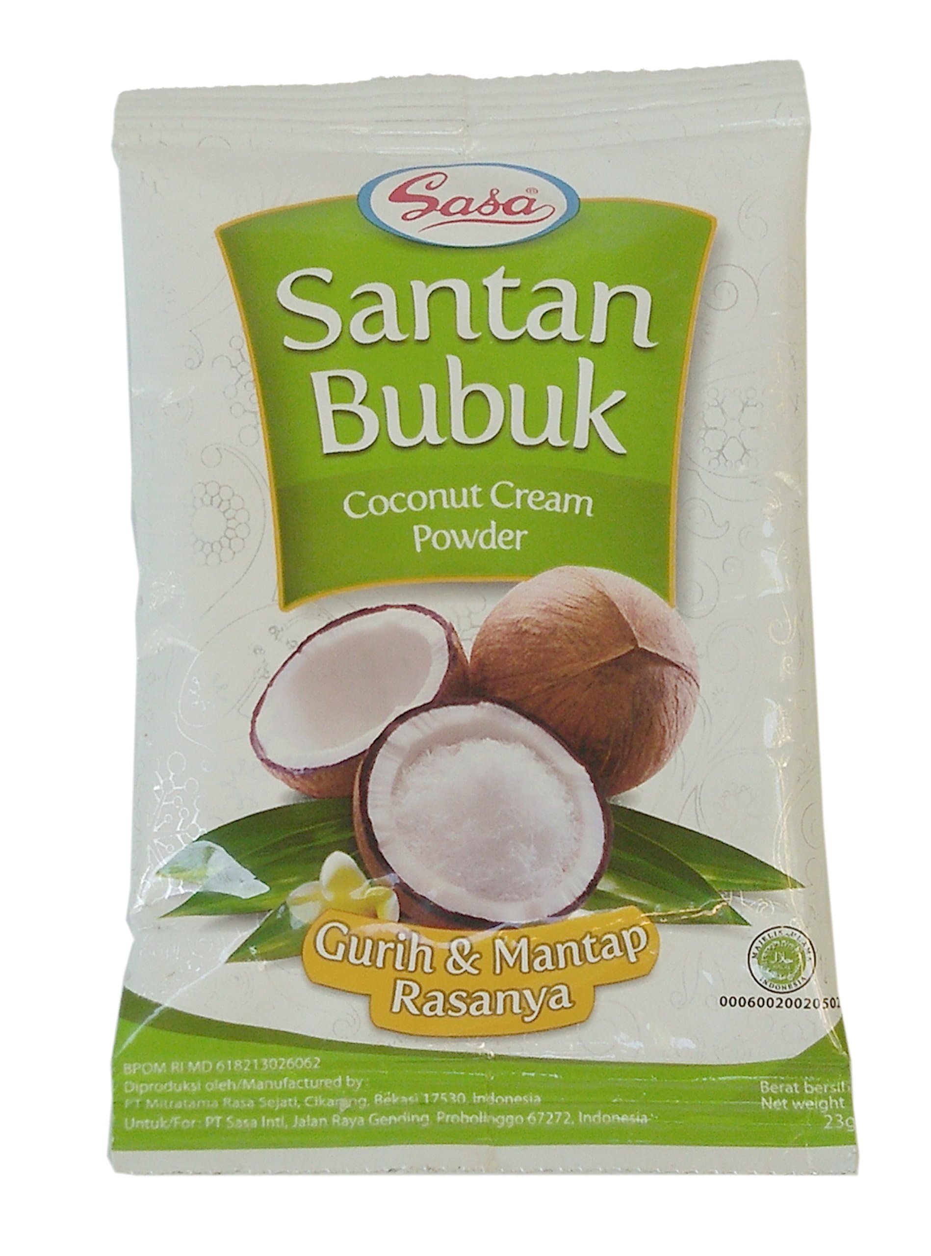 Sasa Santan Kelapa Bubuk - Coconut Cream Powder, 23 Gram/0.7 Oz (Pack of 10)