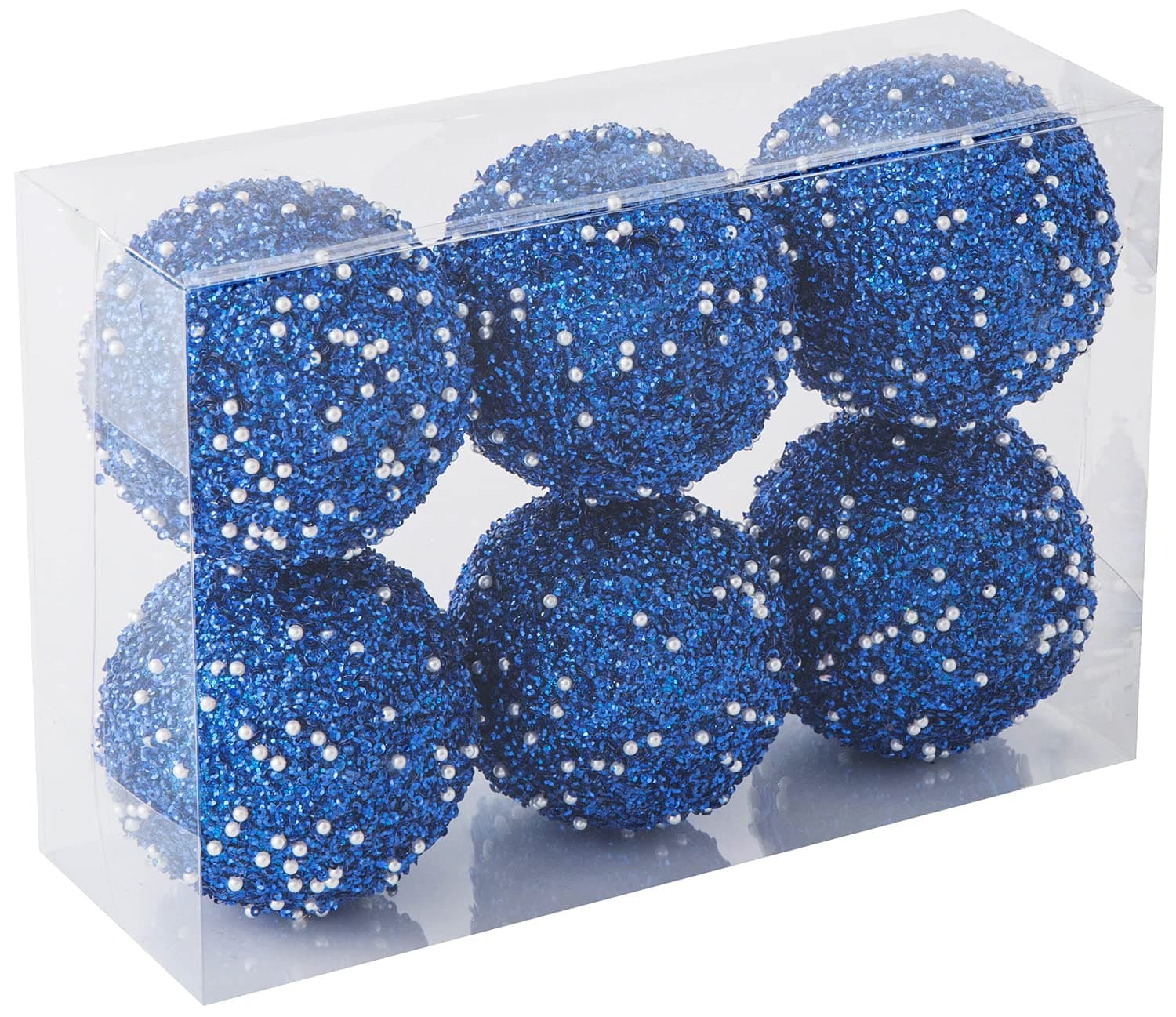 Sapphire Blue Christmas Ball Ornaments,Large Xmas Tree Shatterproof Plastic Hanging Balls for Holiday Party Decorations(100mm/3.94",6CT)