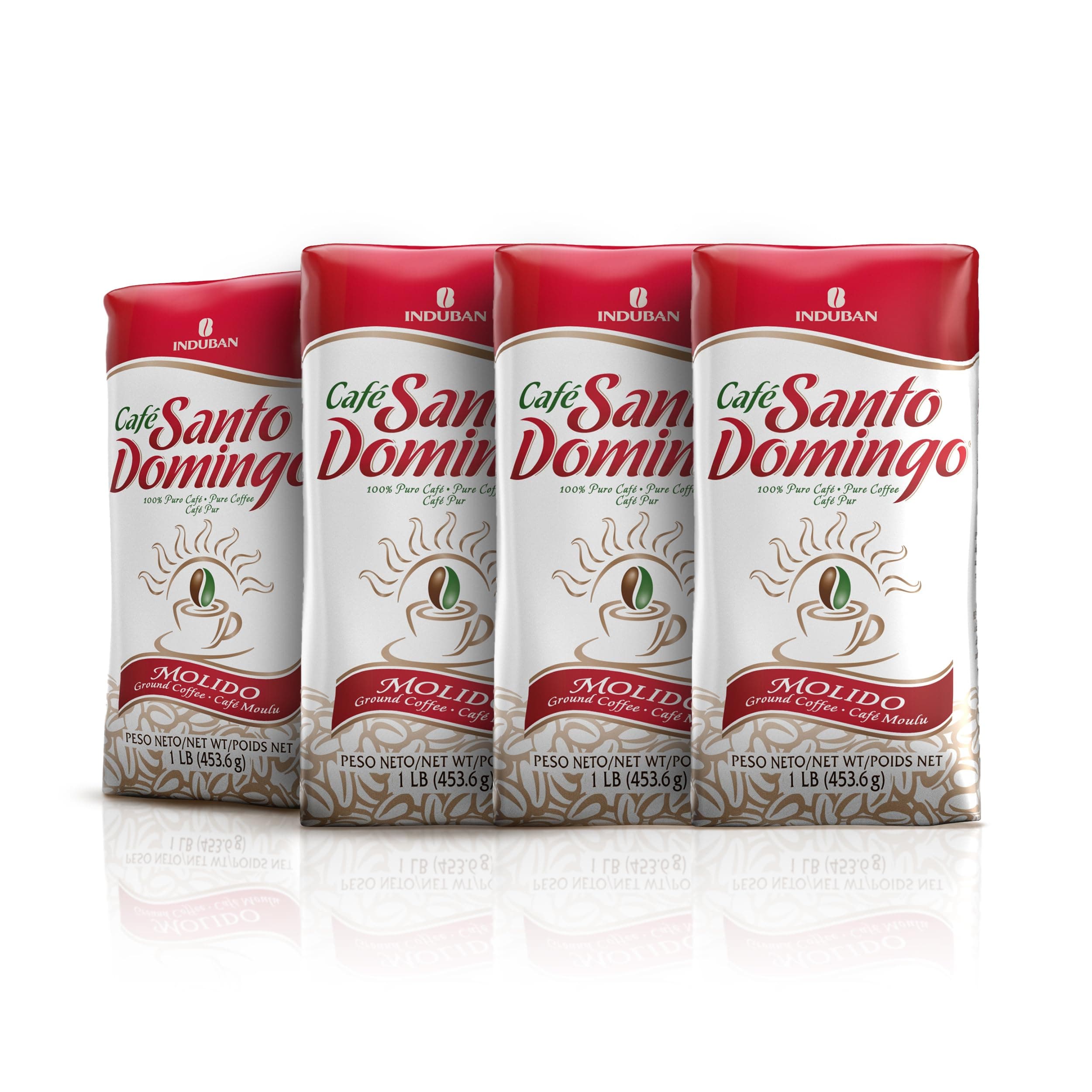 Café Santo Domingo, 16 oz Bag, Ground Coffee, Medium Roast - Product from the Dominican Republic (Pack of 4)