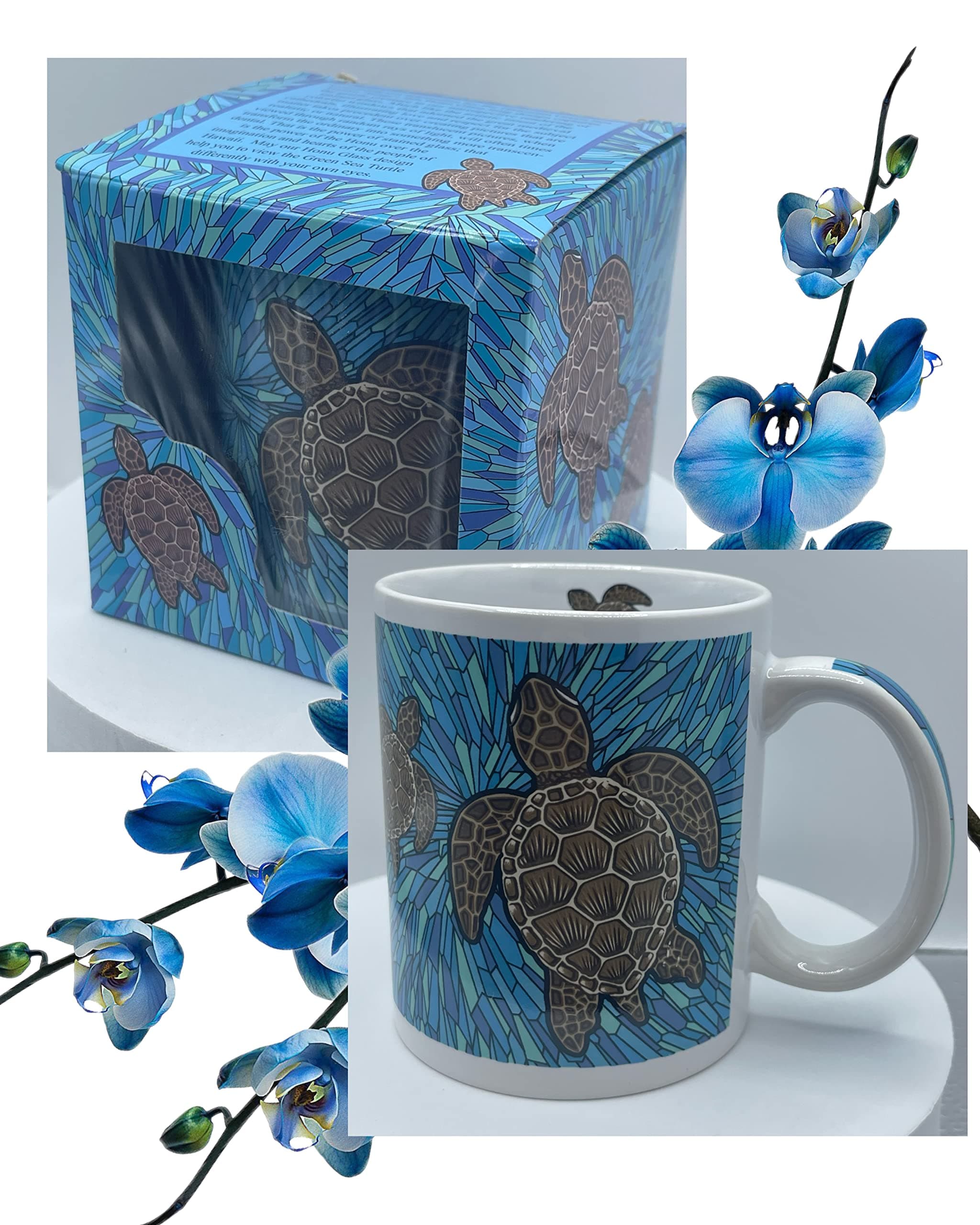 Yeegfeyaa Hawaiian Green Sea Turtle Honu Coffee Mug