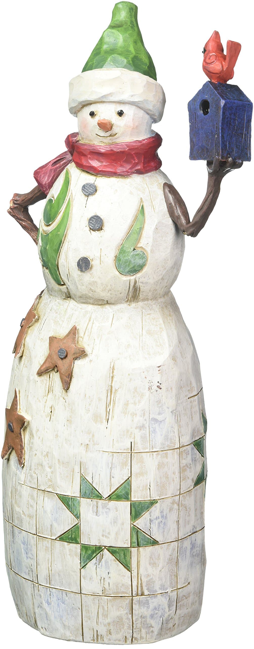 Jim Shore 4058769 Folklore Snowman with Red Bird and Birdhouse Figurine