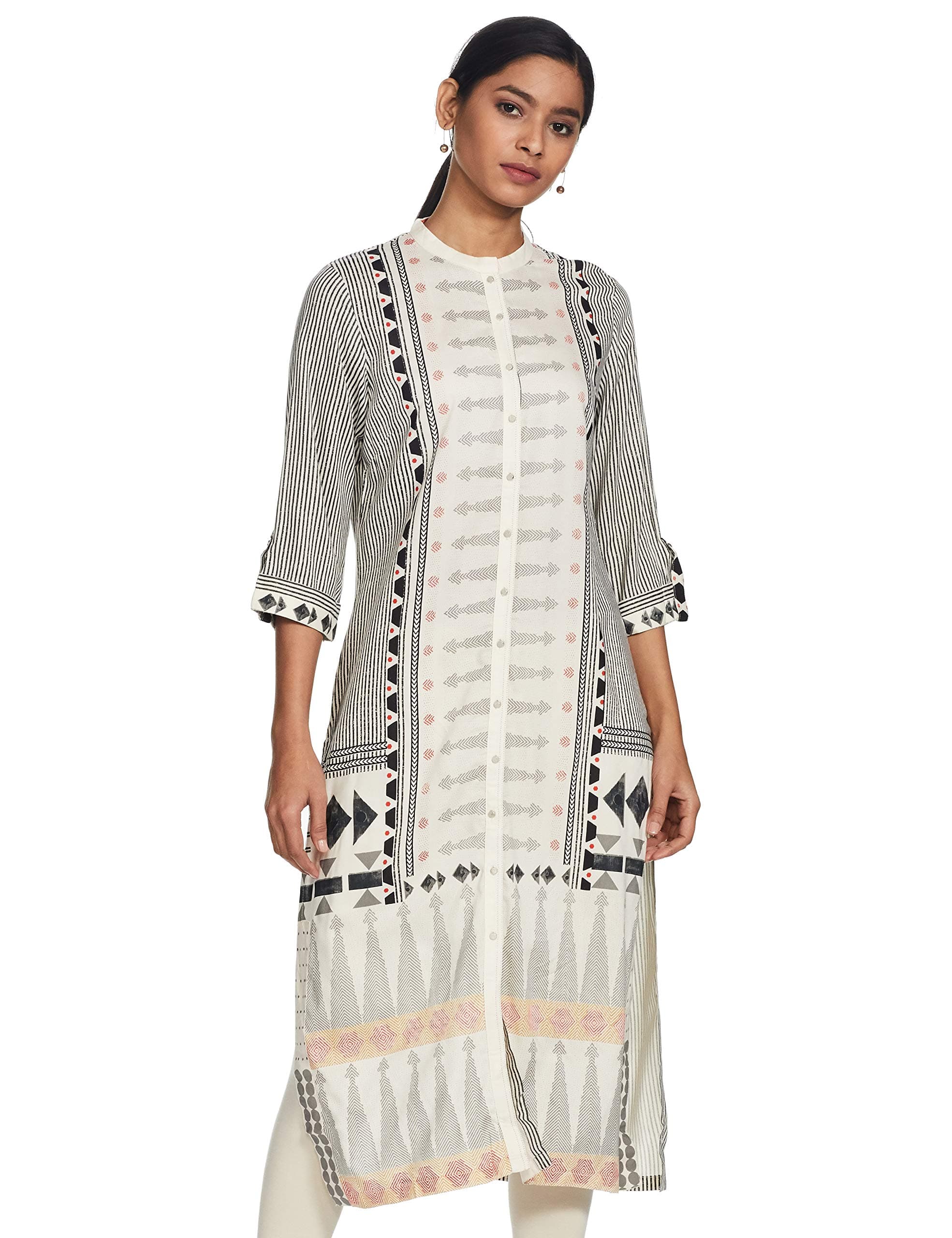 W for WomanWomen's Synthetic Regular Fit Straight Kurta
