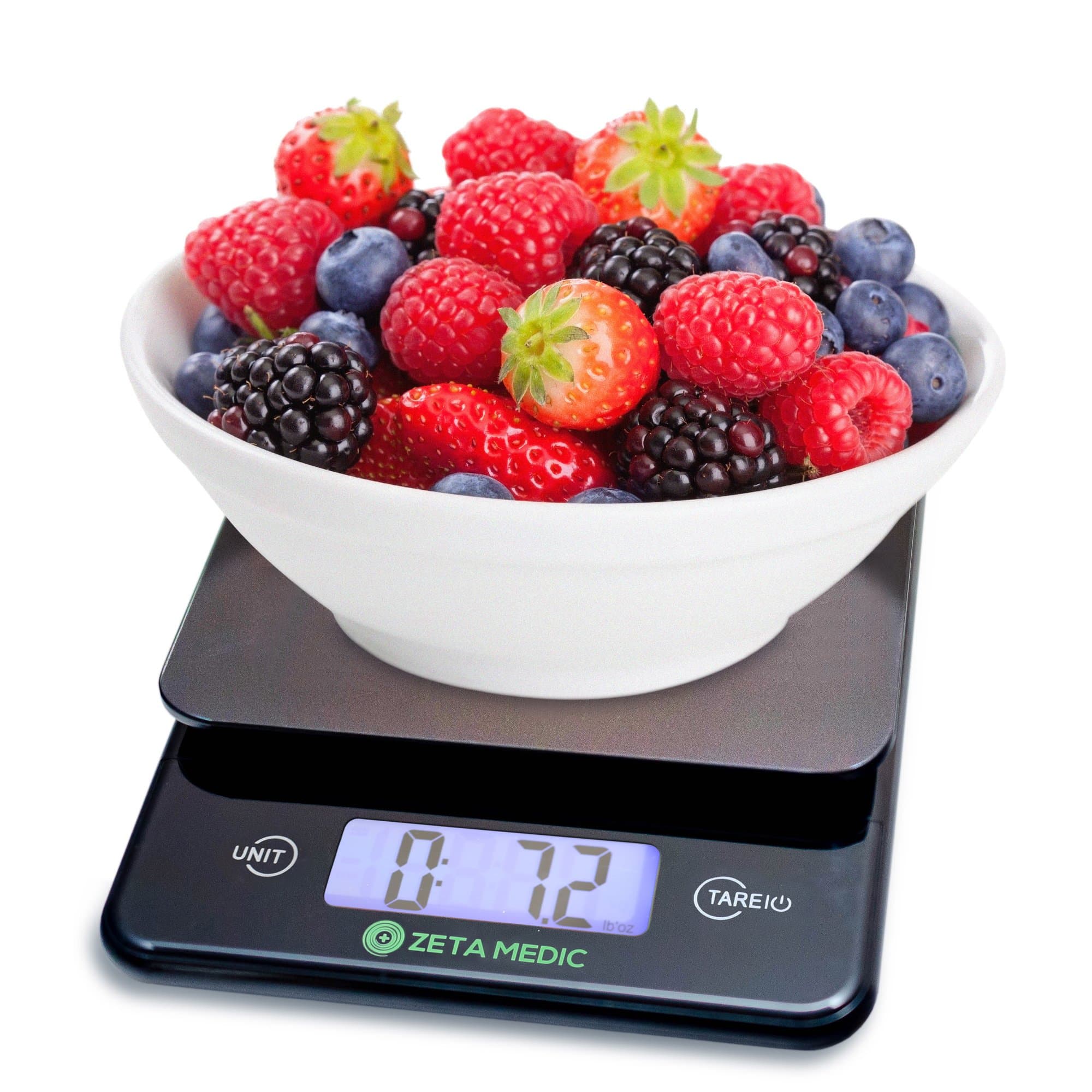 Digital Kitchen and Food Scale - Cooking and Portion Control with Precision Made Easy - Up to 11lb/5kg - Slim Design, Large Stainless Steel Platform and Bright LCD Display Batteries Included