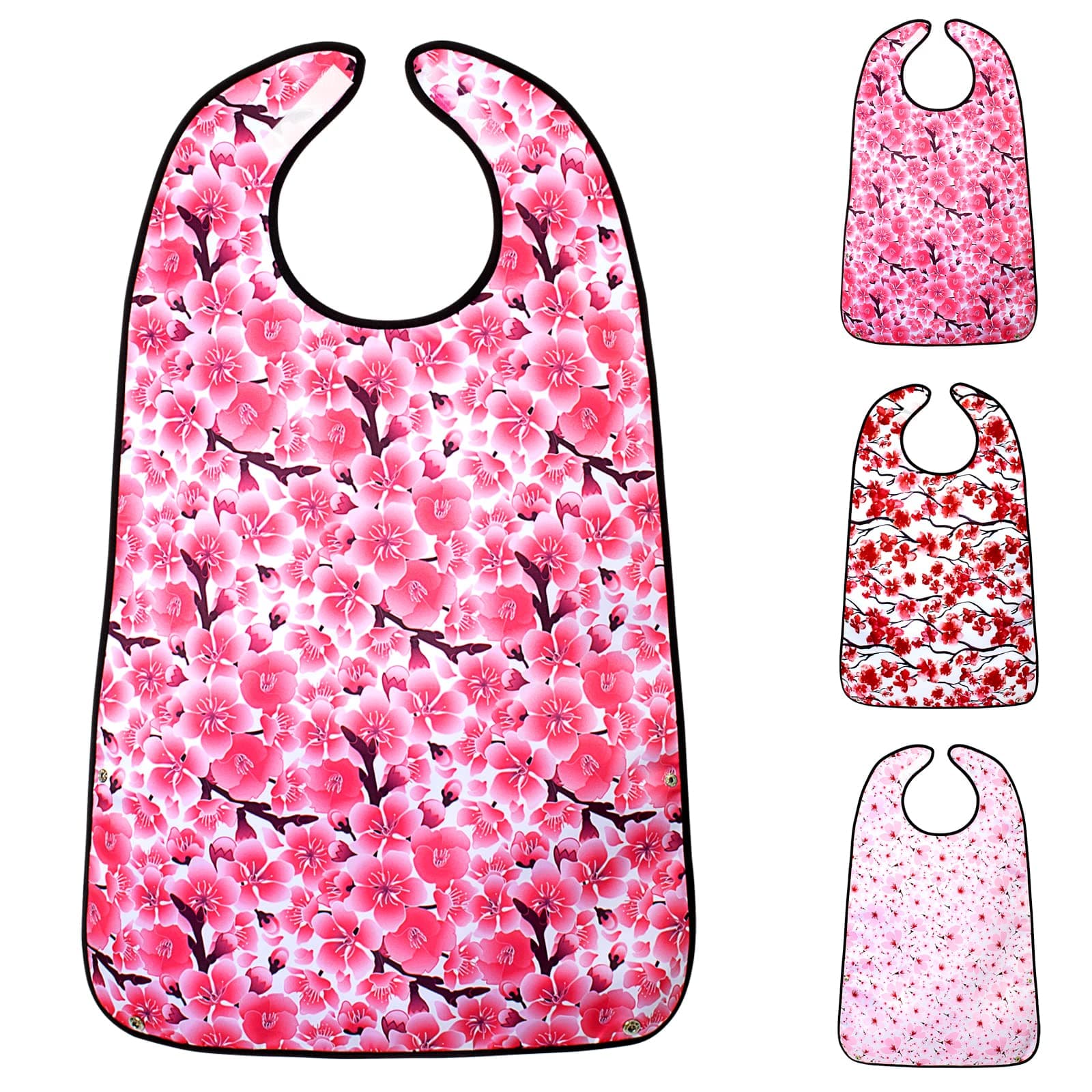 Adult Bibs for Women, 3 Packs Waterproof Adult Clothing Protectors with Crumb Catcher