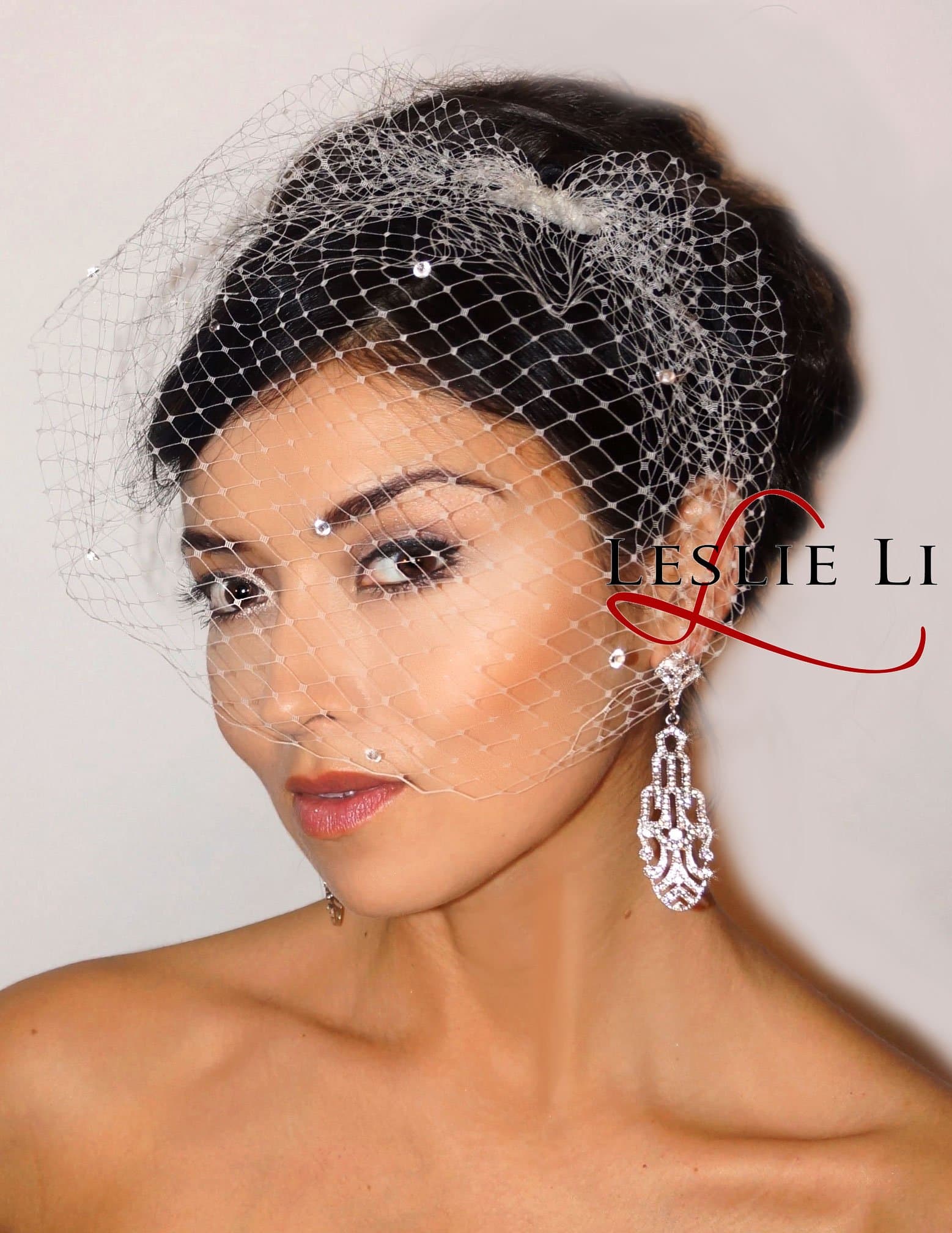 Leslie Li Women's Pearl Brooch with Crystal Bridal Veil One Size Ivory 27-30939