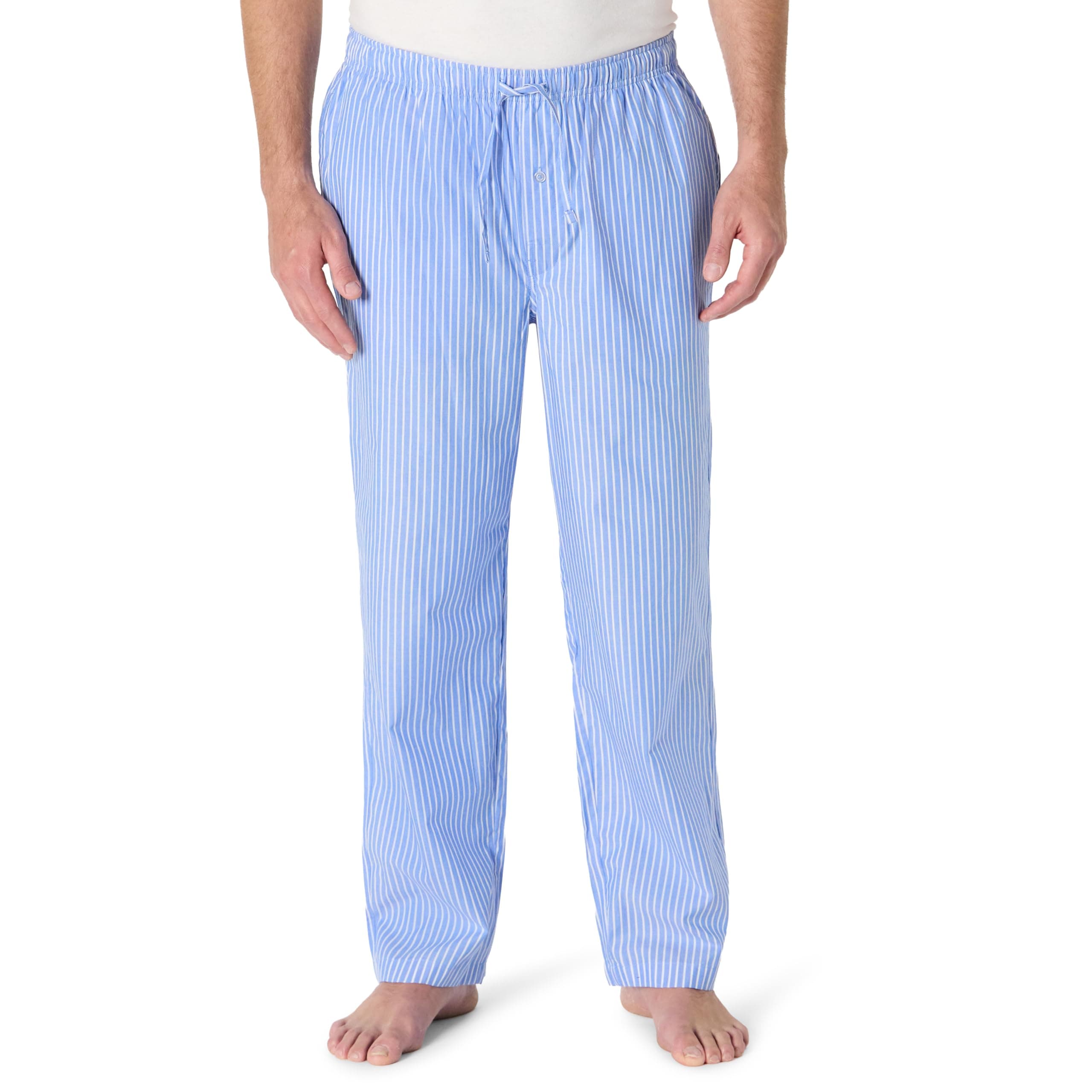 Men's Straight-Fit Woven Pyjama Bottoms with Pockets