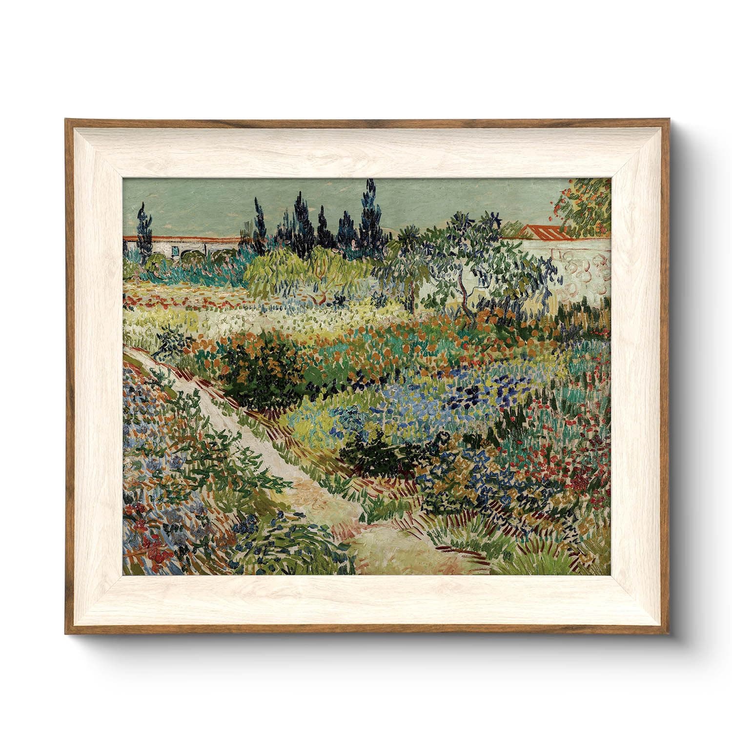 VIYYIEA Framed Canvas Wall Art for Living Room, Vintage Home Decor Landscape Oil Painting Summer Room Decor Bathroom Wall Decor, Momthers Day Gifts -【Garden of Arles】-(10x12 inches)