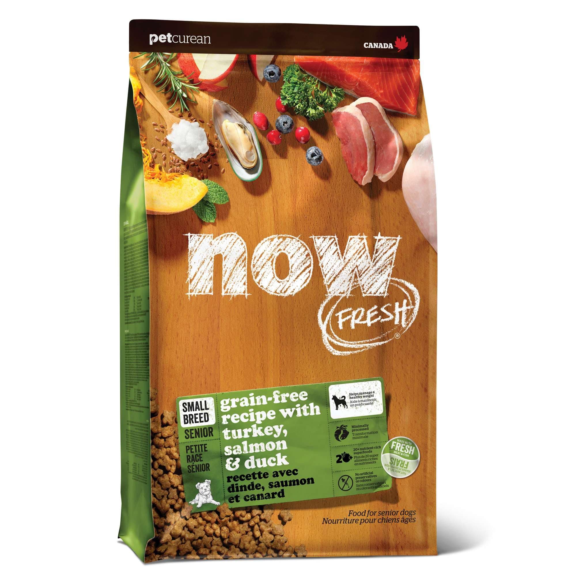 Now Fresh Grain-Free Small Breed Senior Dry Dog Food with Turkey, Salmon & Duck, Premium Kibble with Real Poultry & Fish, Chicken-Free, Added Glucosamine & Chondroitin for Healthy Joints, 6 lb Bag