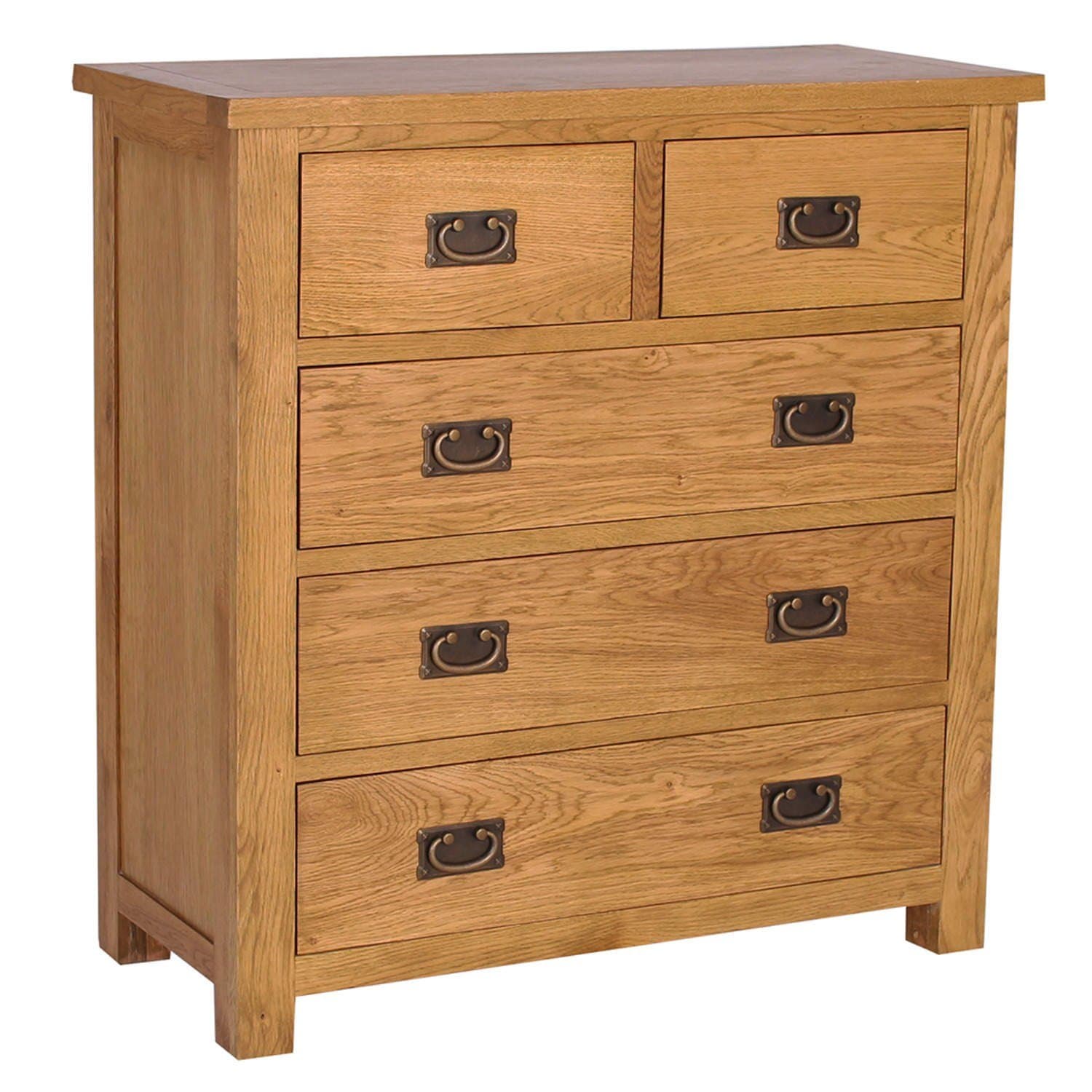 Rustic Saxon Oak 2+3 Chest of Drawers