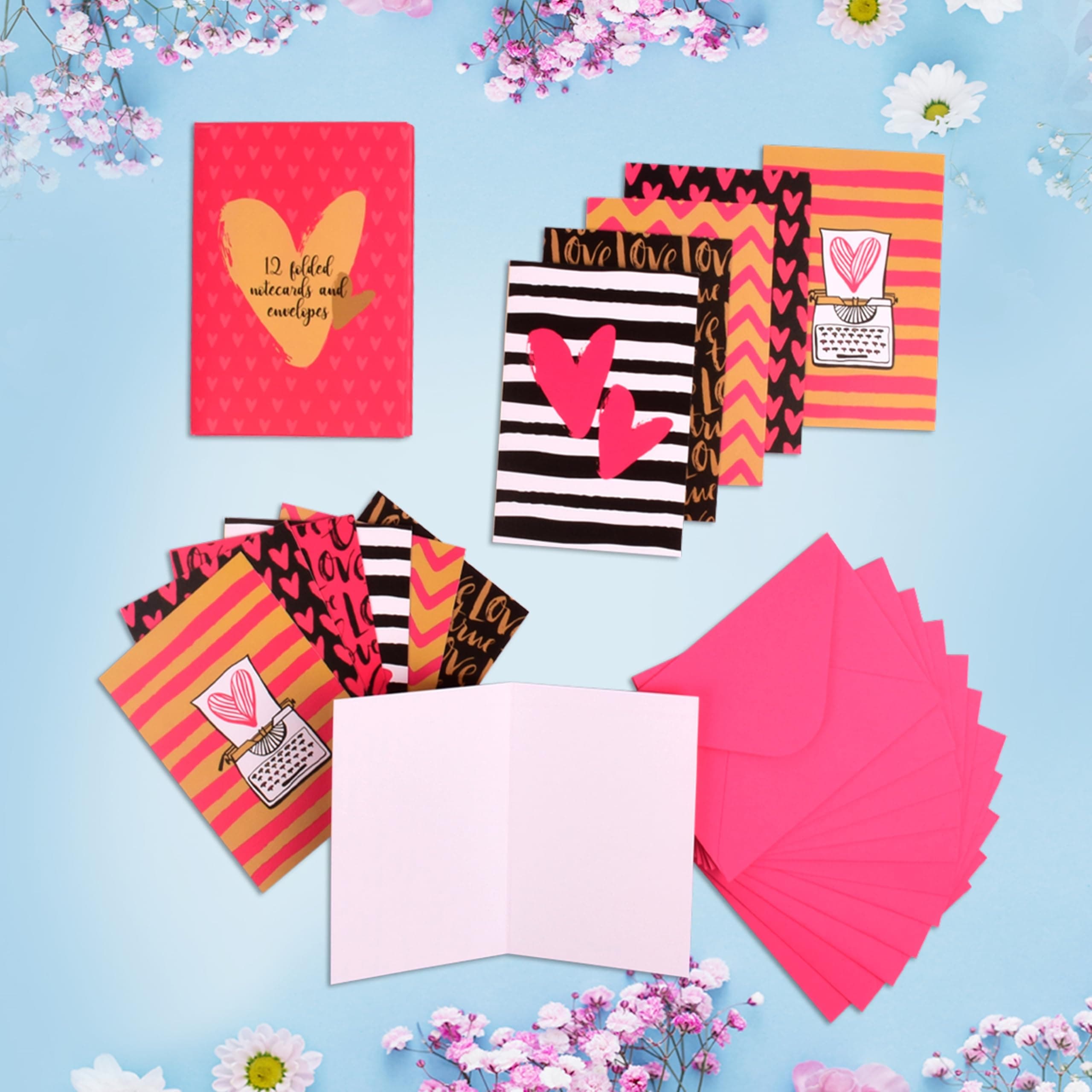 DOODLE Love Notes Thank You Note cards I Greeting Card, Blank Note Cards for Valentine Day (Size 3 Inches X 4.25 Inches, 160 GSM)