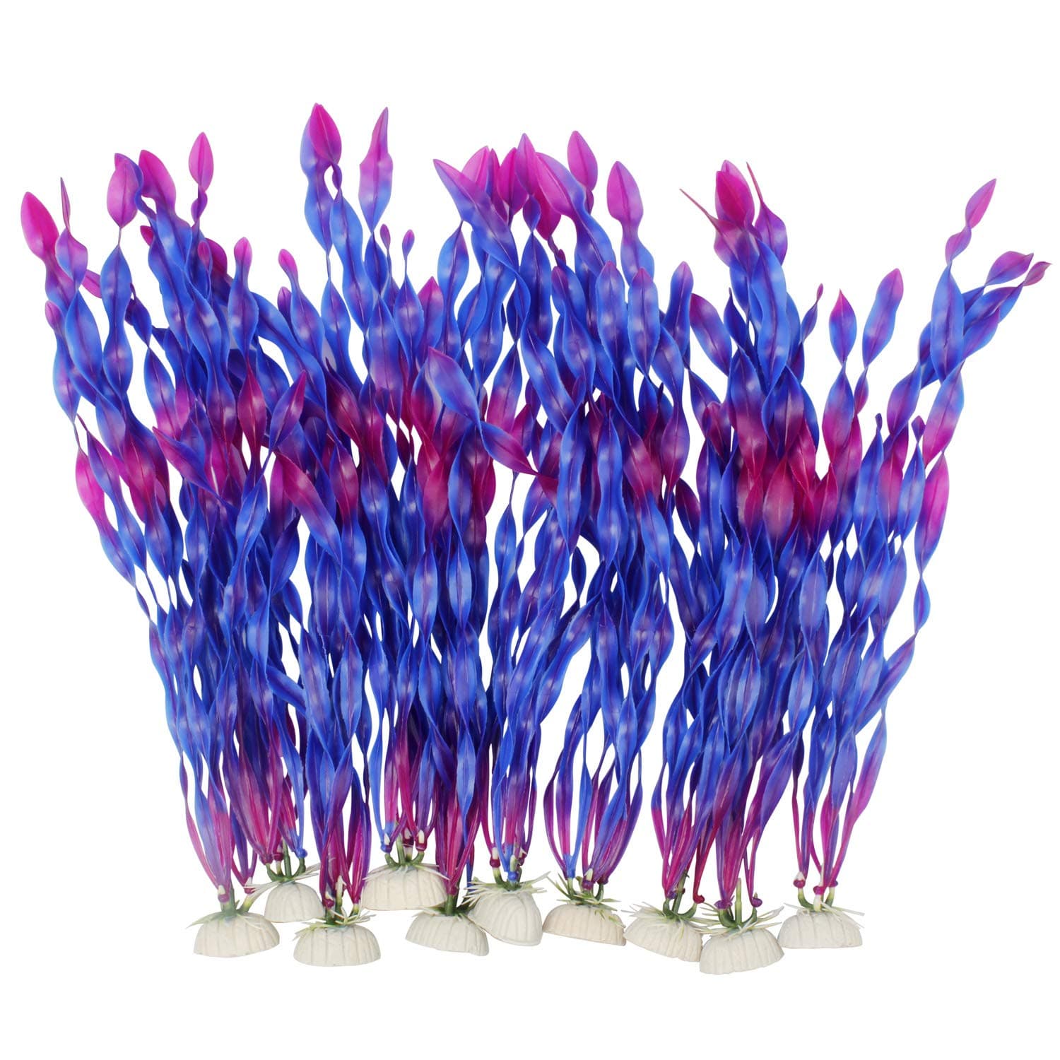 MyLifeUNIT Artificial Seaweed Water Plants for Aquarium, Plastic Fish Tank Plant Decorations 10 PCS (Purple)