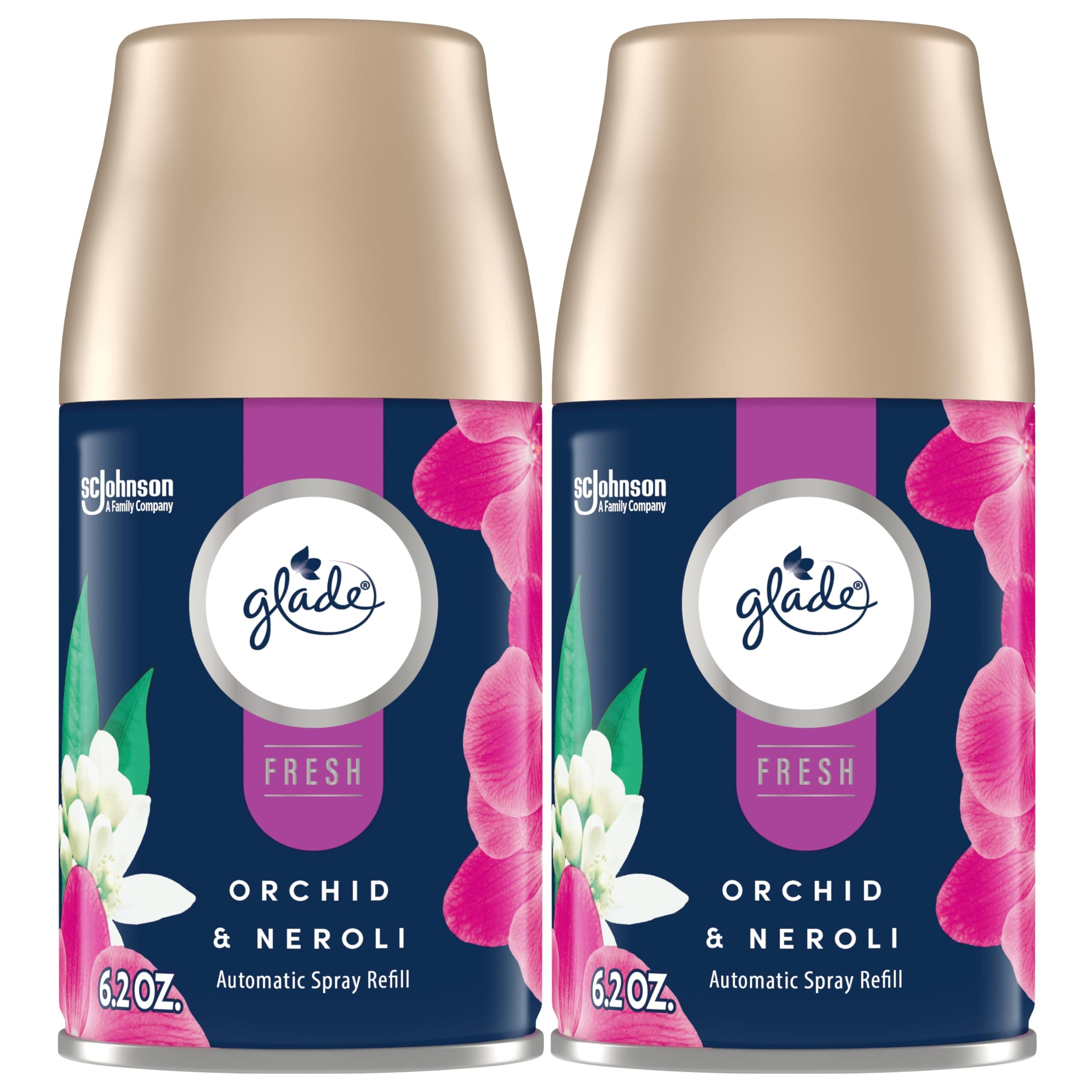 Automatic Spray Refill, Air Freshener for Home and Bathroom, Orchid & Neroli, Fresh Collection, 6.2 Oz, 2 Count