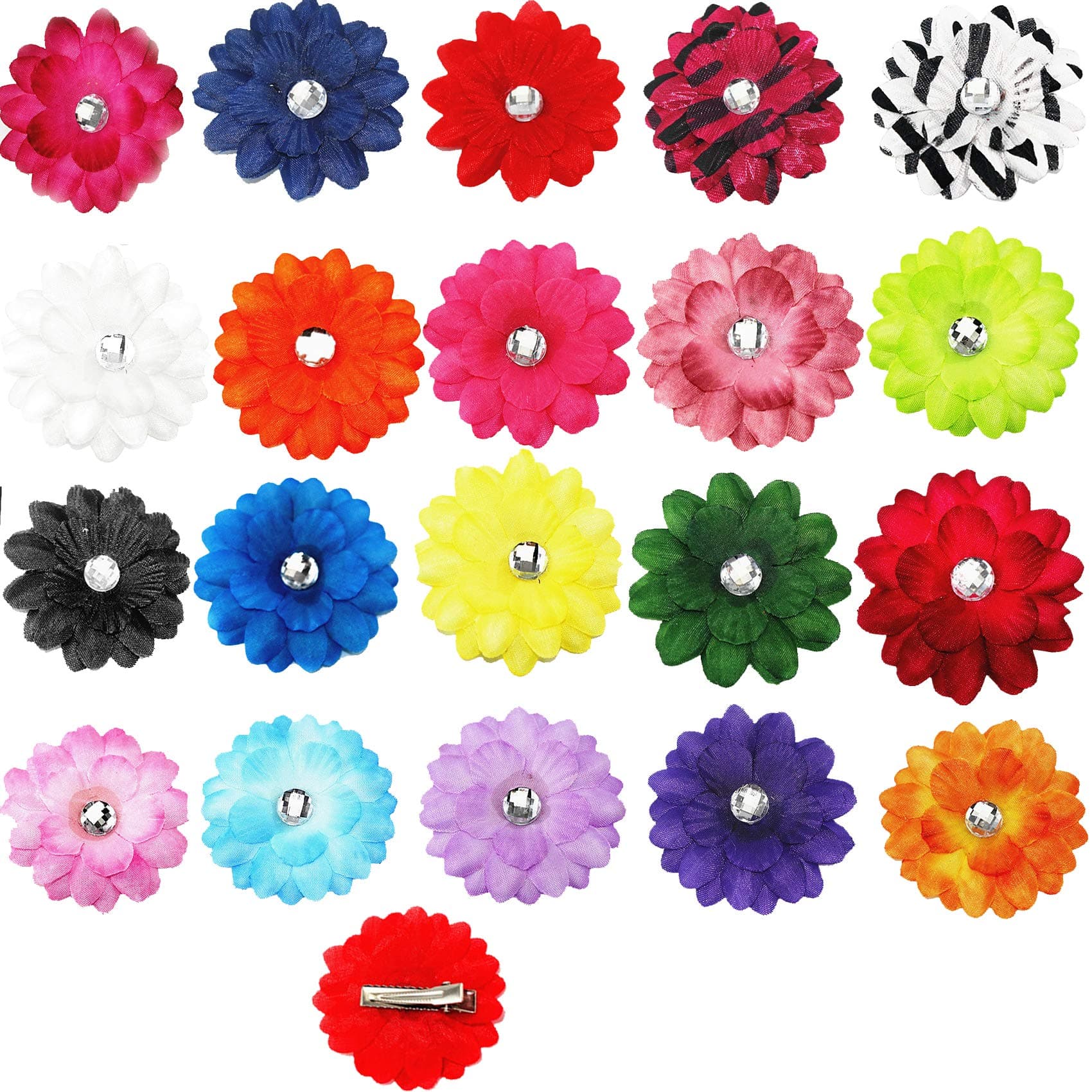 Cellot Alligator Hair Clips for Kids 2 inches 2" Hair Daisy Flower Hairpins Alligator Clips for Toddler Girls Children Teen Girls and Women Silky, Colorful and Strong Hold