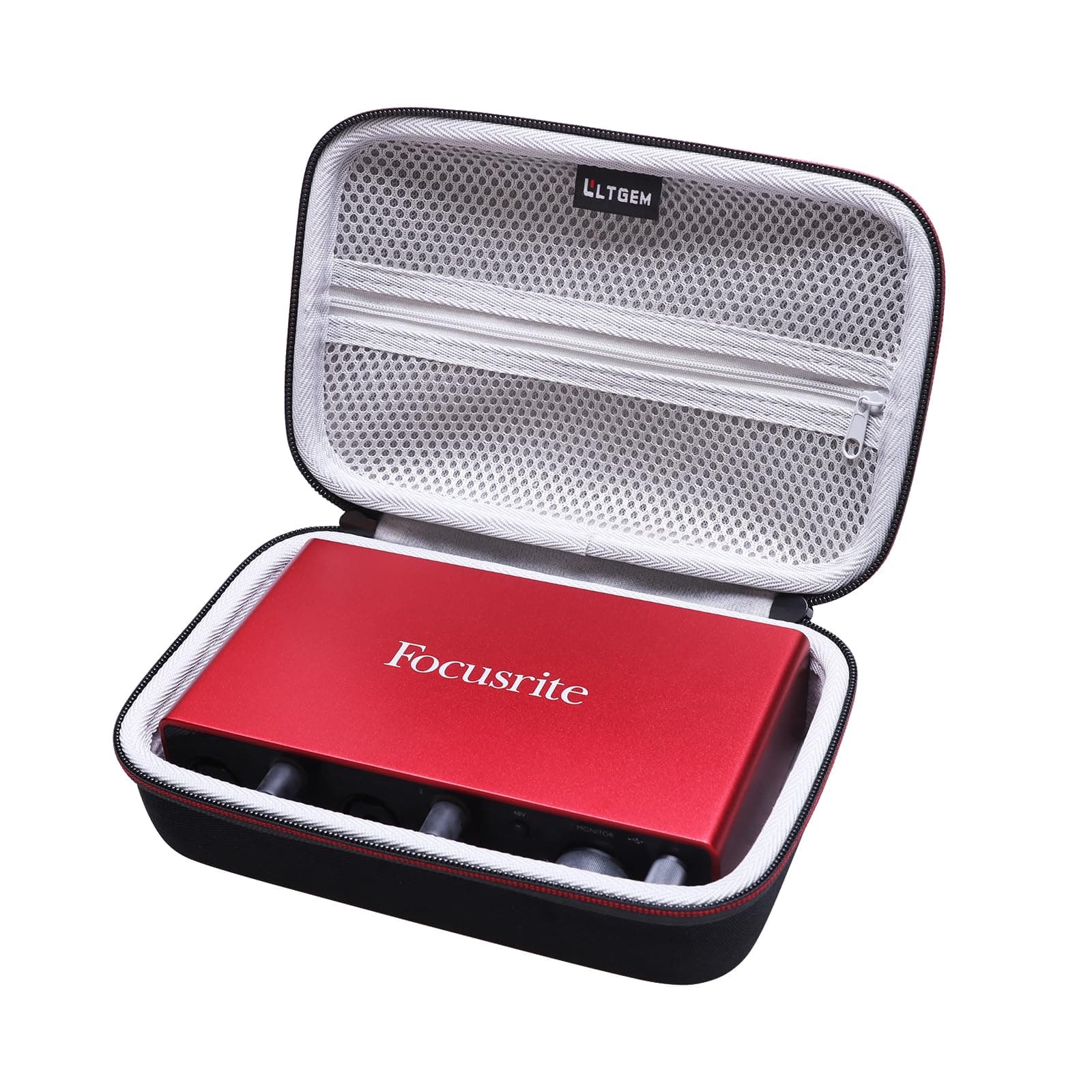 Carrying Case for Focusrite Scarlett 2i2 4th Gen/Scarlett 4i4 3rd Gen/Scarlett Solo USB Audio Interface, Travel Protective Storage Bag