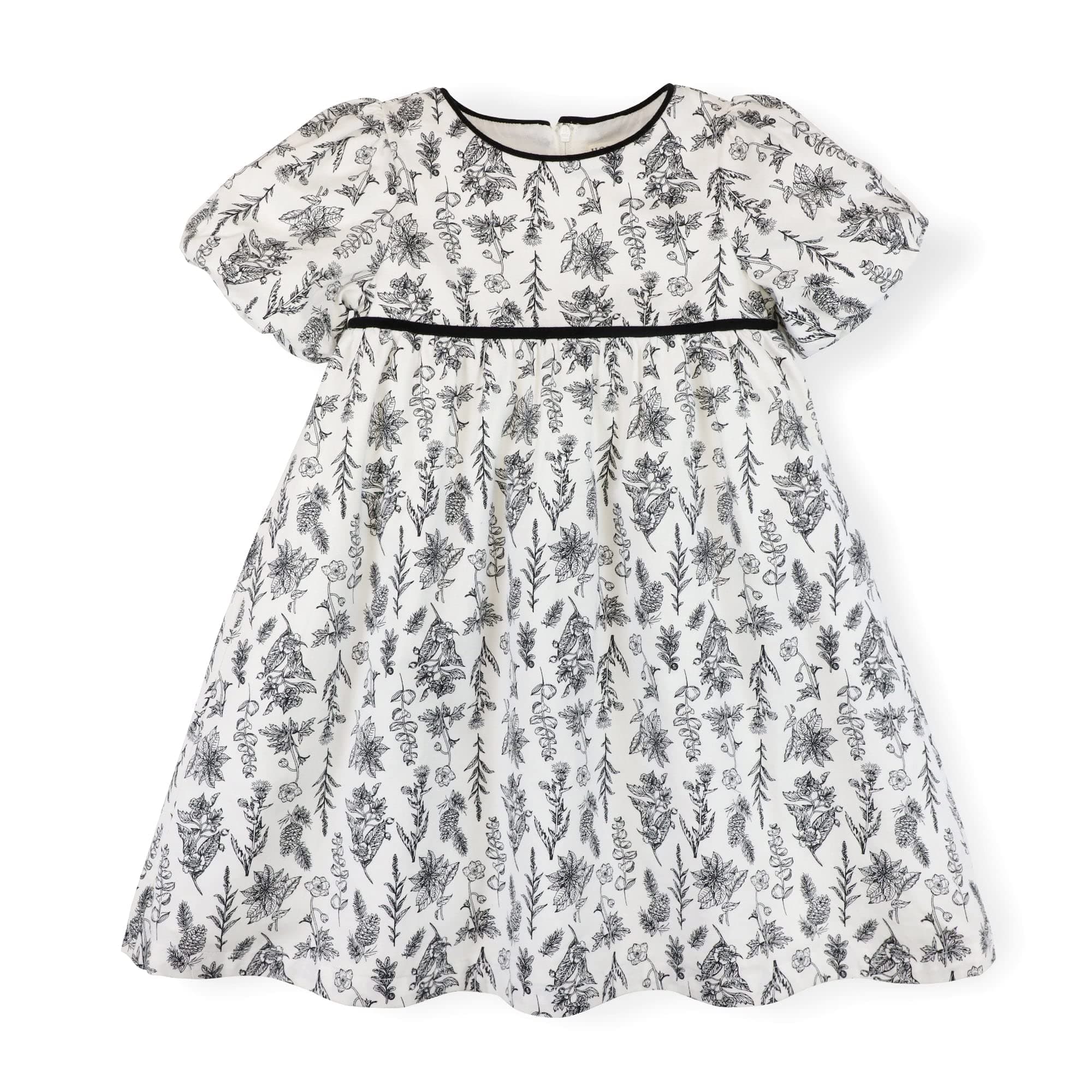 Hope & Henry Girls' Short Puff Sleeve Party Dress with Piping