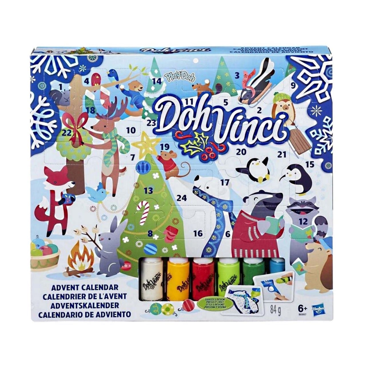 Hasbro Play-Doh Doh Vinci Advent Calendar - Fun Countdown To December 25 - Design and Display in 3D - Every Door Holds a Special Surprise - Family Creativity Time - Includes Over 24 Pieces