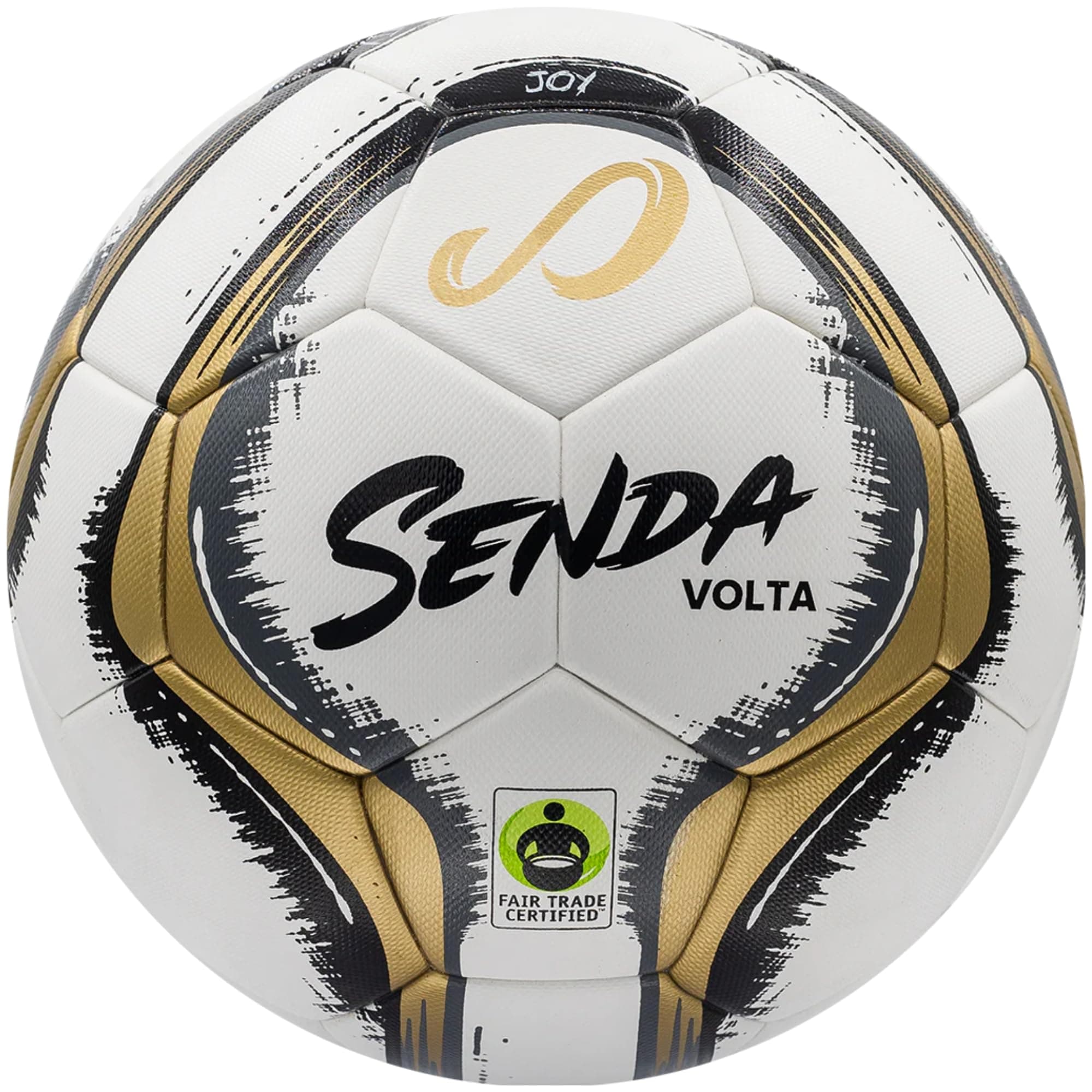 Senda Volta Profesional Match Soccer Ball - Professional Level Made With Micro-Texture Premium Synthetic Leather And Fair Trade Certified - Size 5, Gold/Grey (Ages 13 & Up)